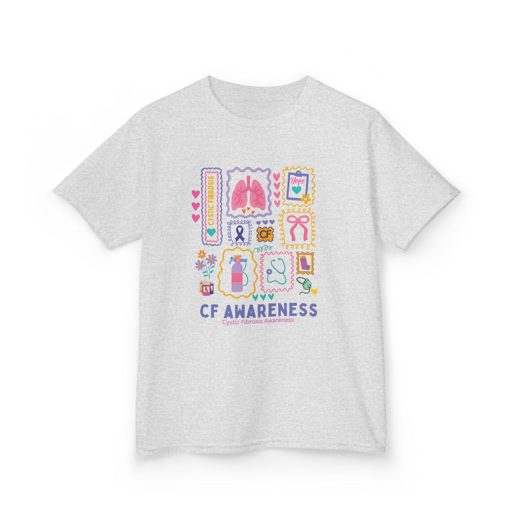 Kids CF Awareness Stamp T‑Shirt — Cystic Fibrosis Support Tee