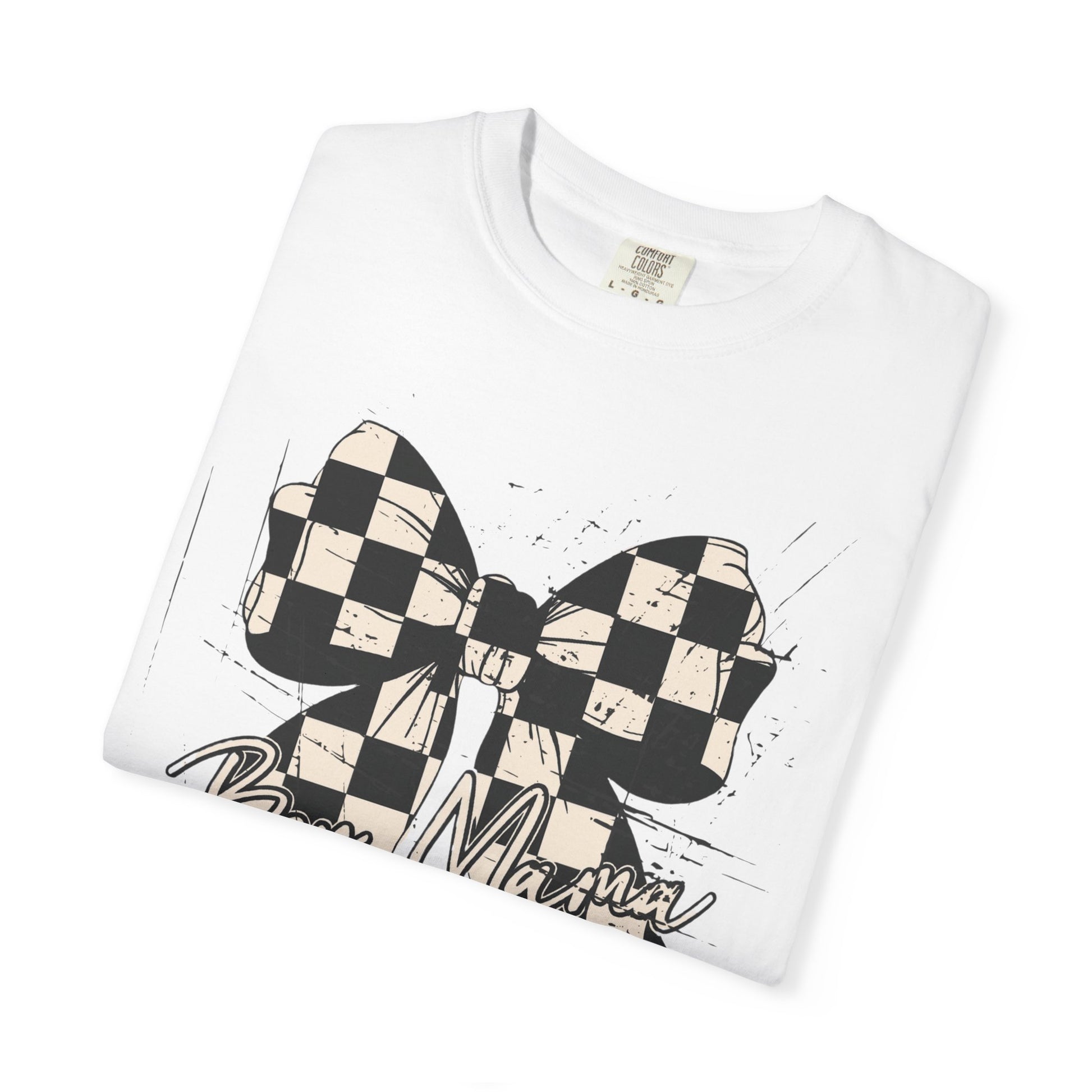 Boy Mom Distressed Checkered T-shirt