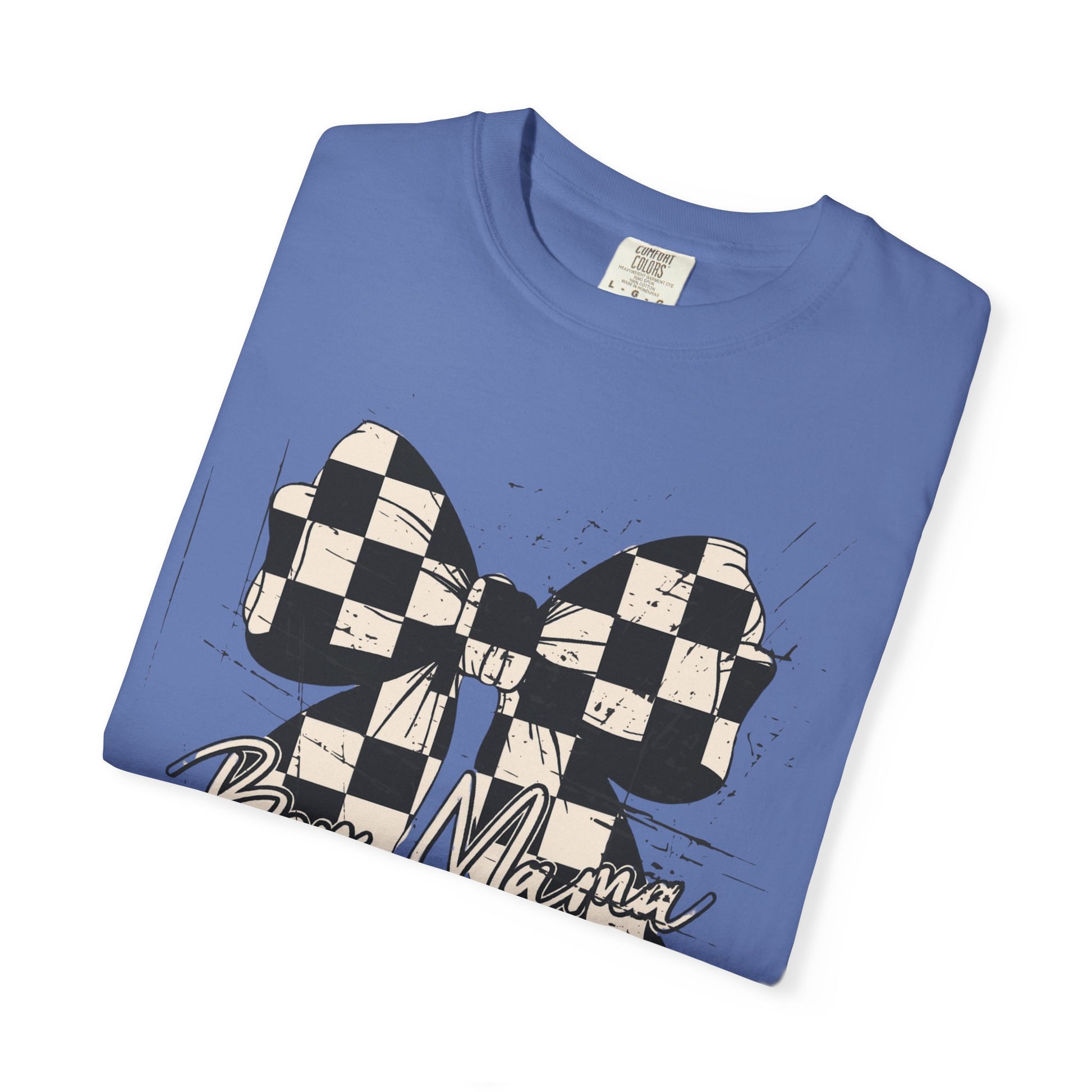 Boy Mom Distressed Checkered T-shirt