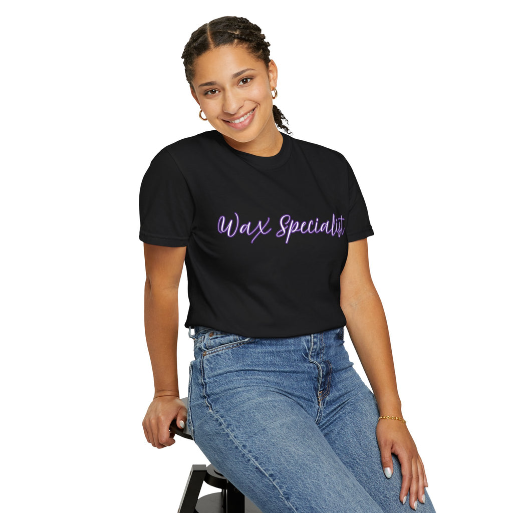 Wax Specialist T-Shirt — Lavender Script Tee