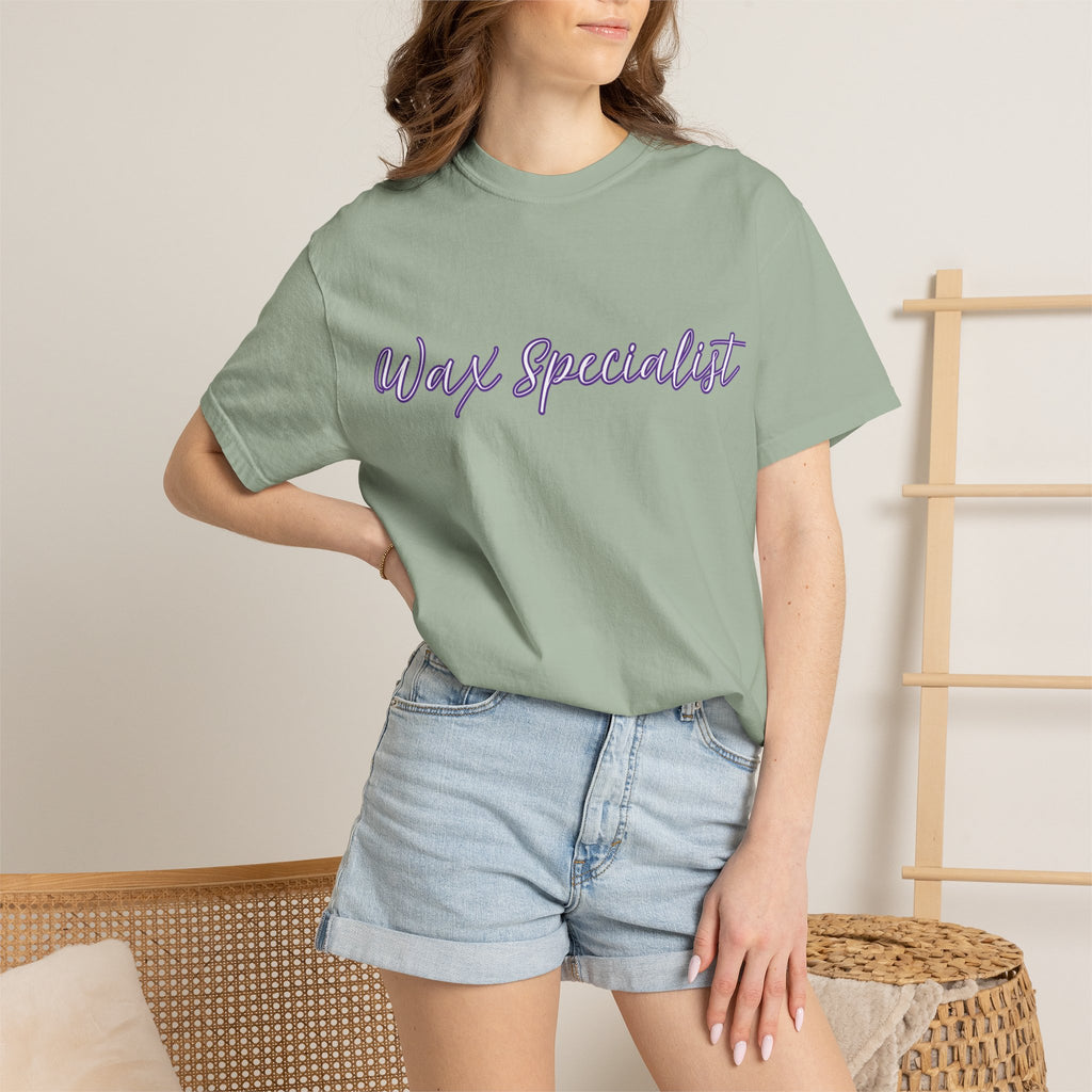 Wax Specialist T-Shirt — Lavender Script Tee