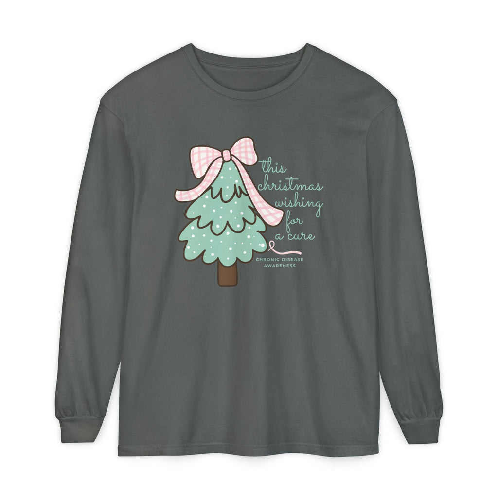 Chronic Illness Awareness Long Sleeve T-Shirt - Christmas Cure Wish