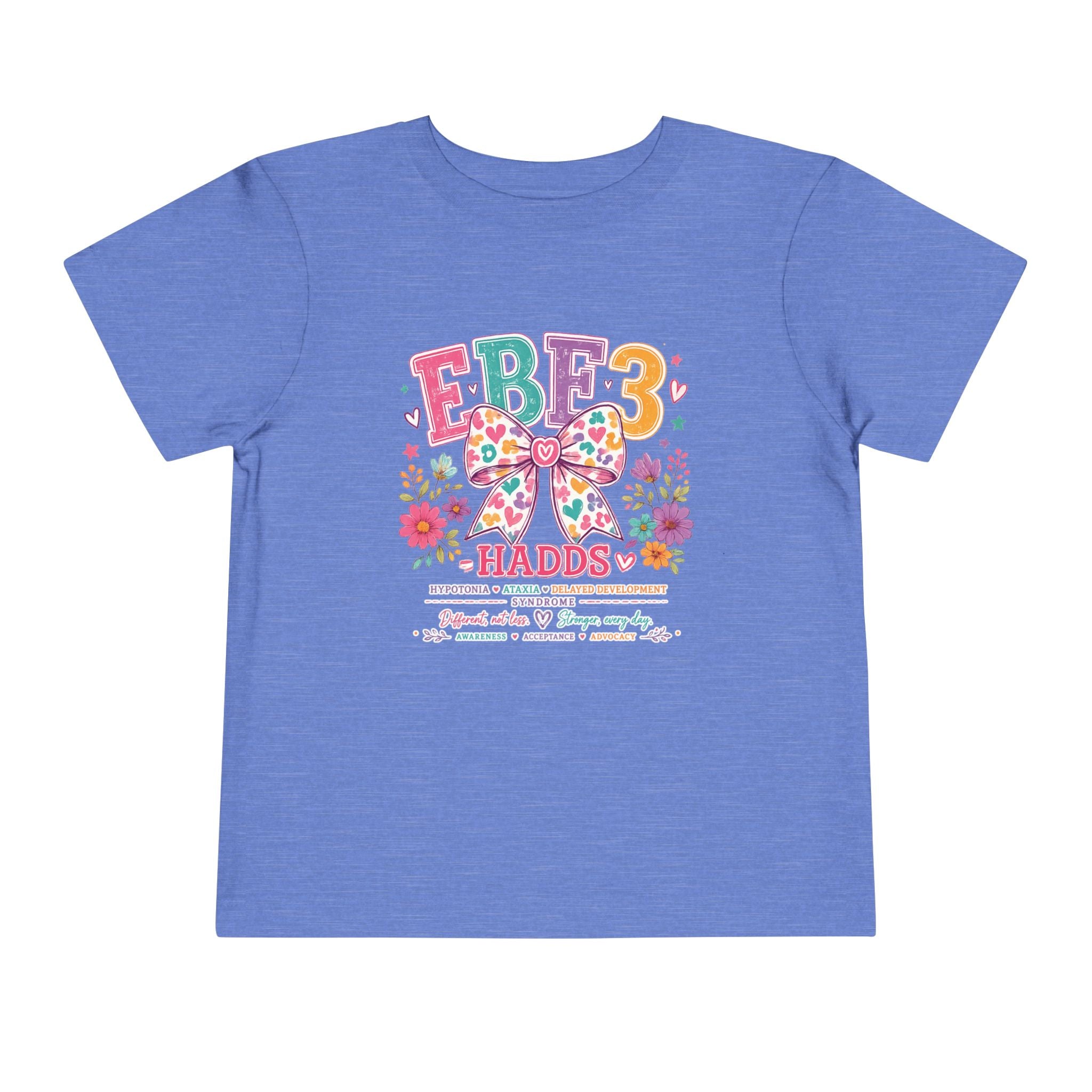 Toddler Tee — Colorful EBF3 HADDs Awareness Bow Design