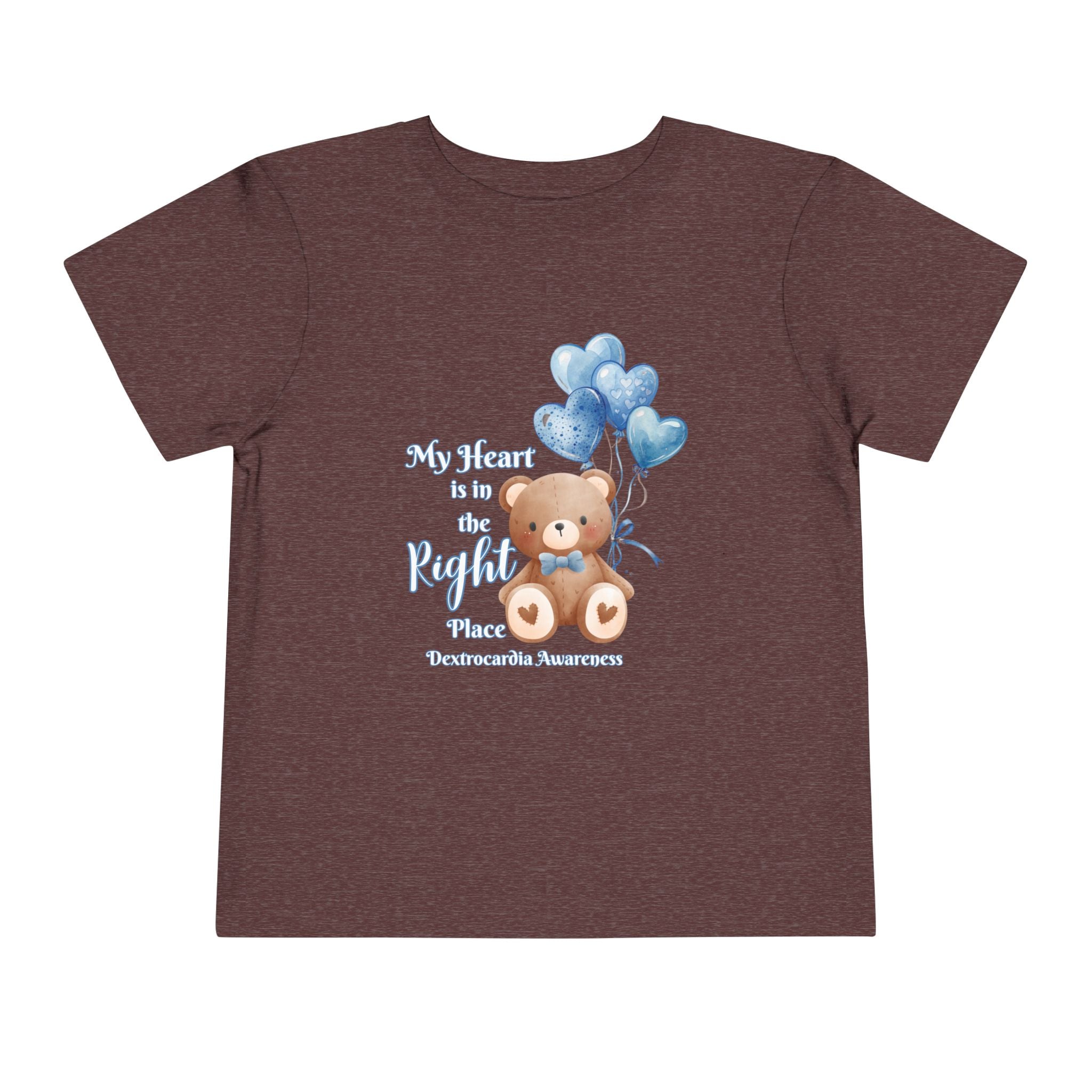 Toddler Tee — "My Heart Is in the Right Place" Dextrocardia Bear