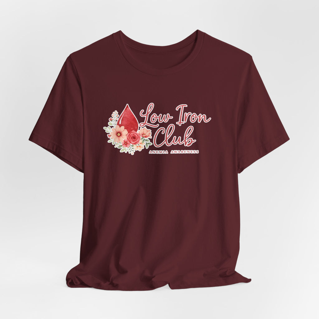Low Iron Club Tee — Women’s Anemia Awareness Floral Shirt