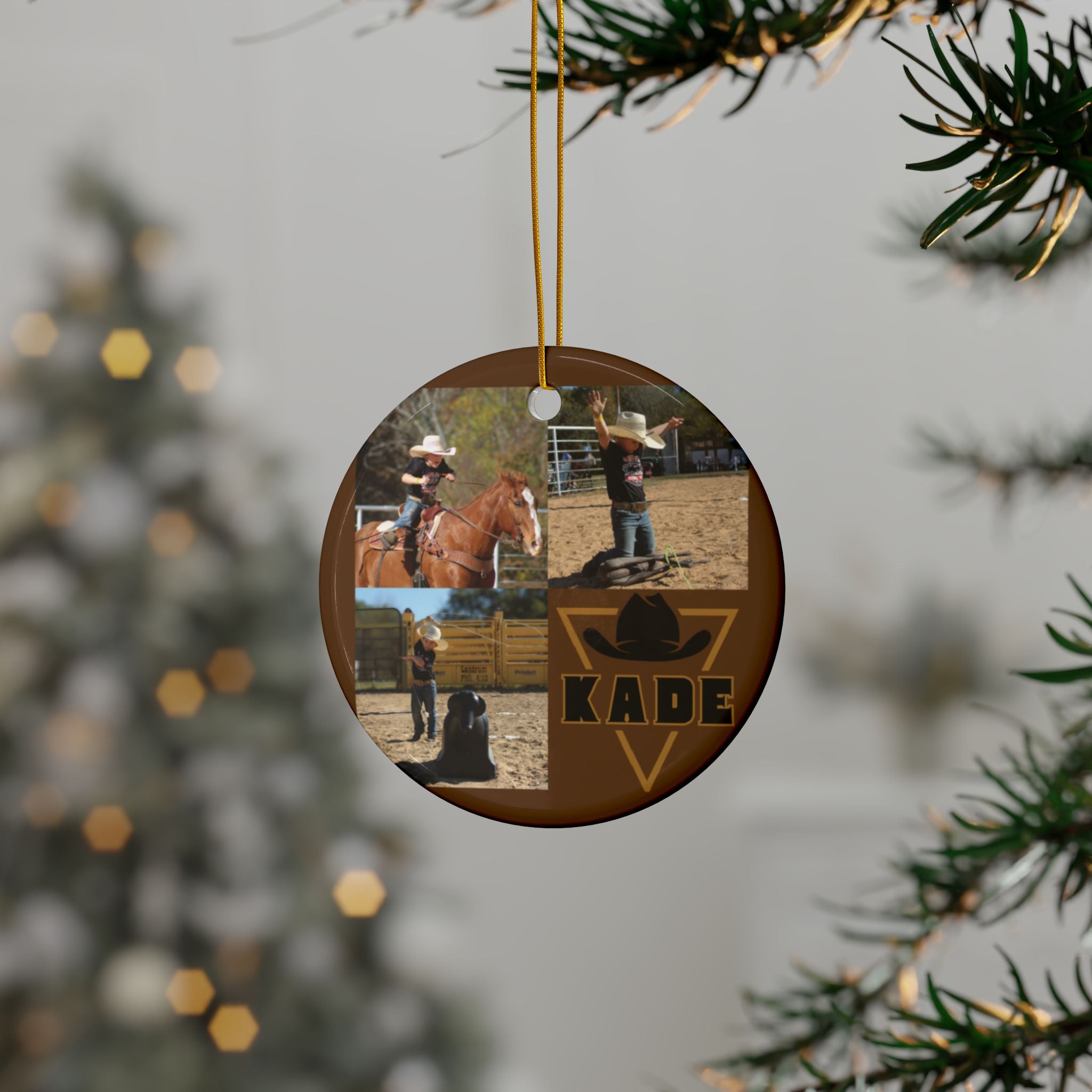 Personalized Ceramic Ornament — Custom Name "Kade" (Double-Sided)