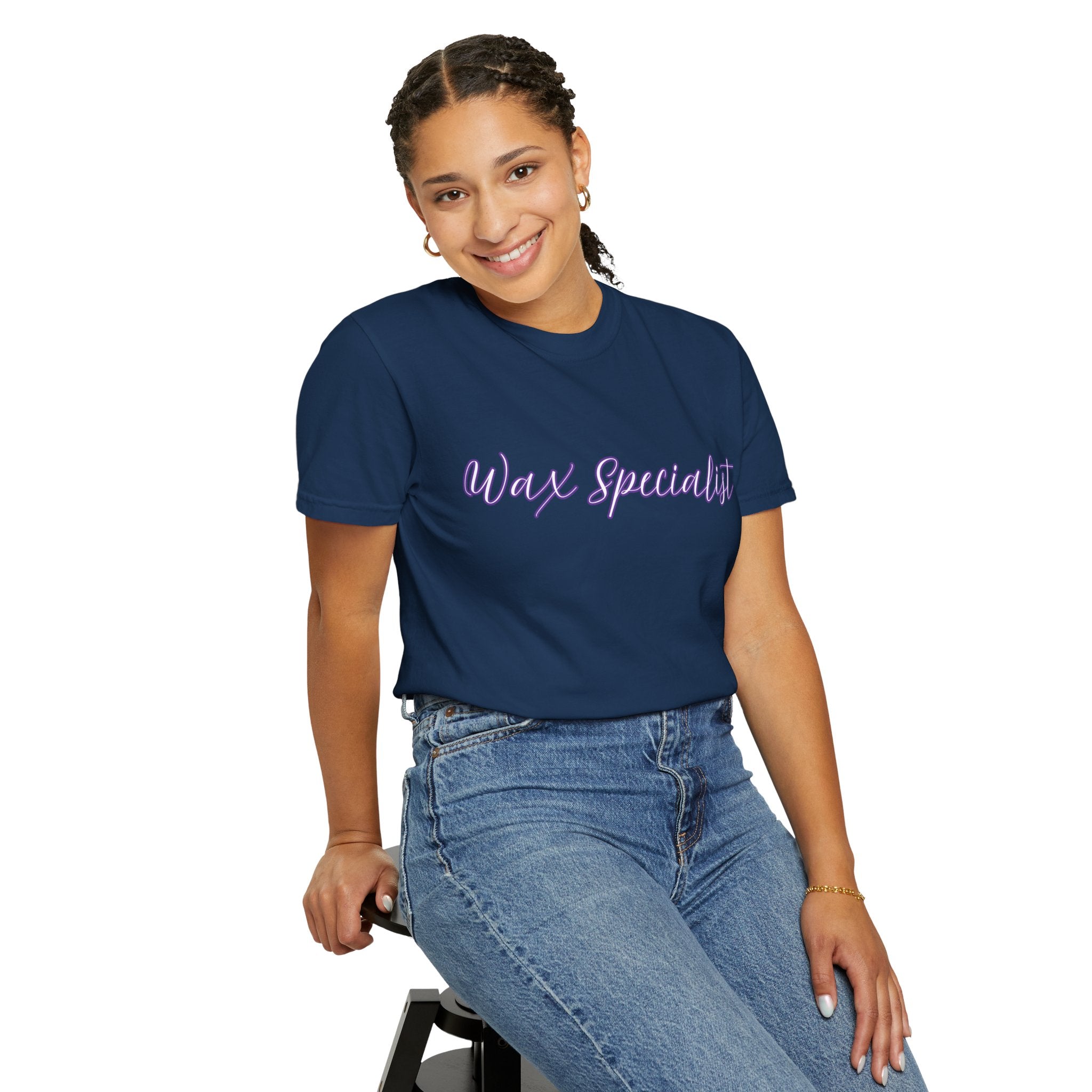 Wax Specialist T-Shirt — Lavender Script Tee