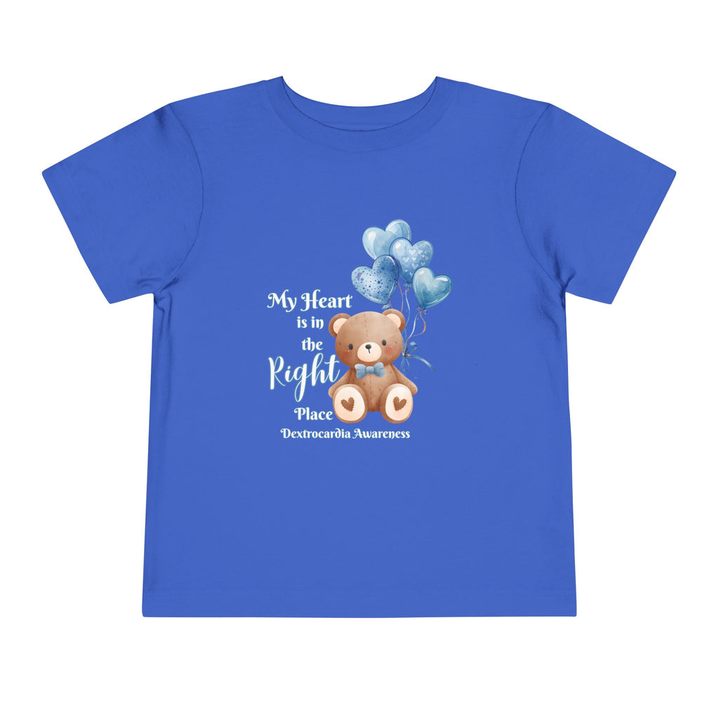Toddler Tee — "My Heart Is in the Right Place" Dextrocardia Bear