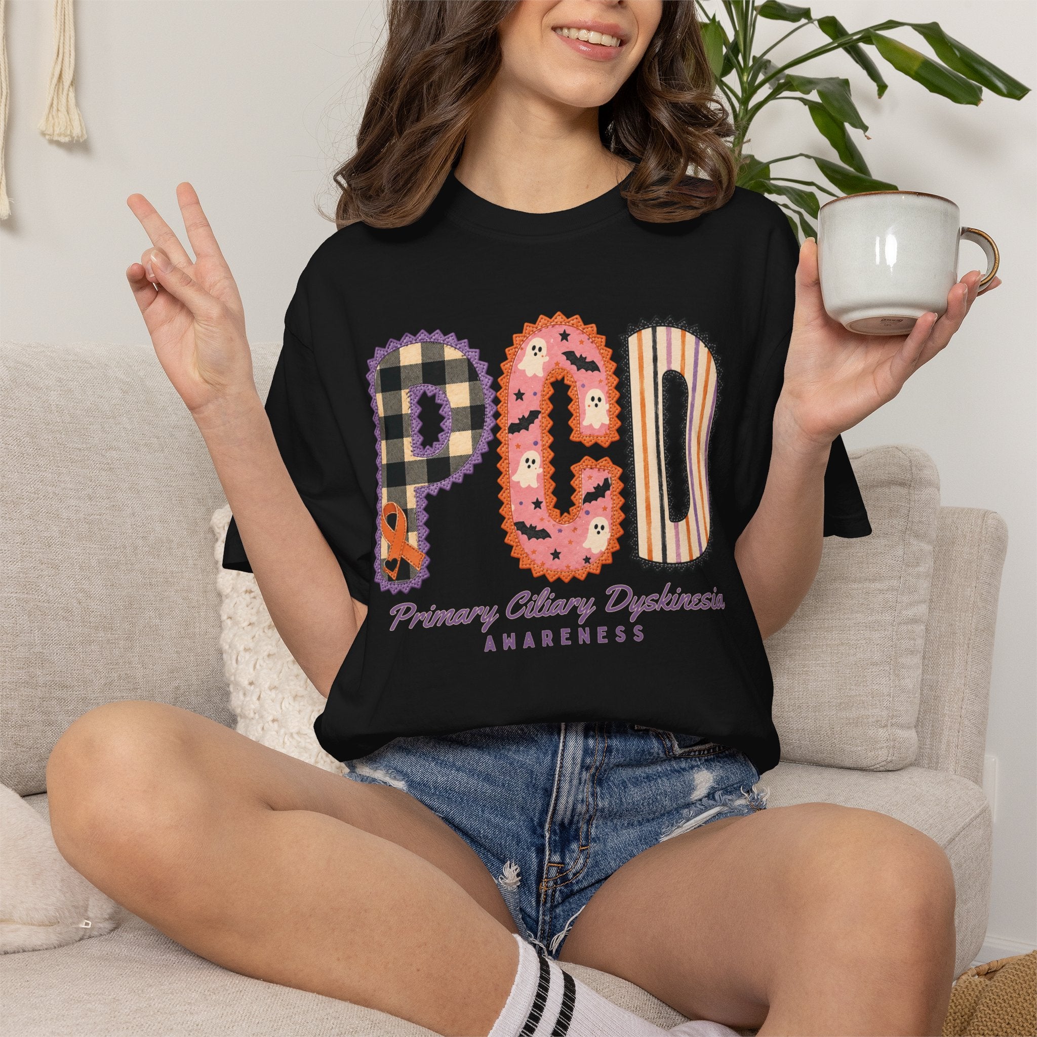 PCD Awareness T-Shirt Halloween theme — Primary Ciliary Dyskinesia Support Tee
