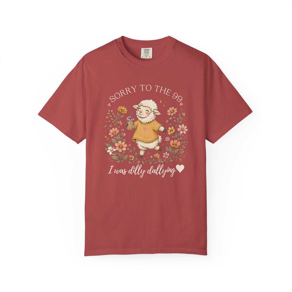 Christian Sheep T-Shirt — "Sorry to the 99, I was dally dallying"