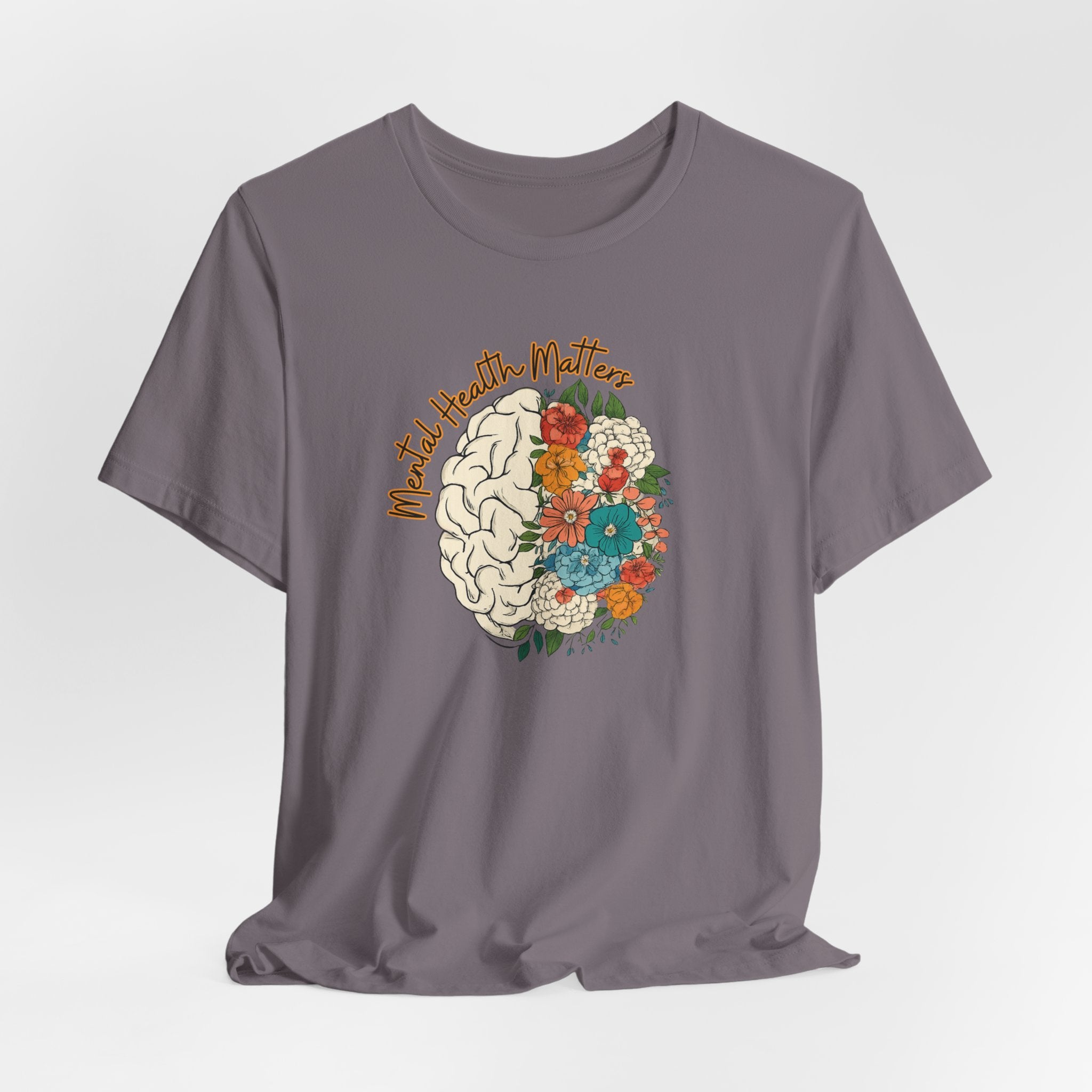 Mental Health Matters T-Shirt — Floral Brain Awareness Tee