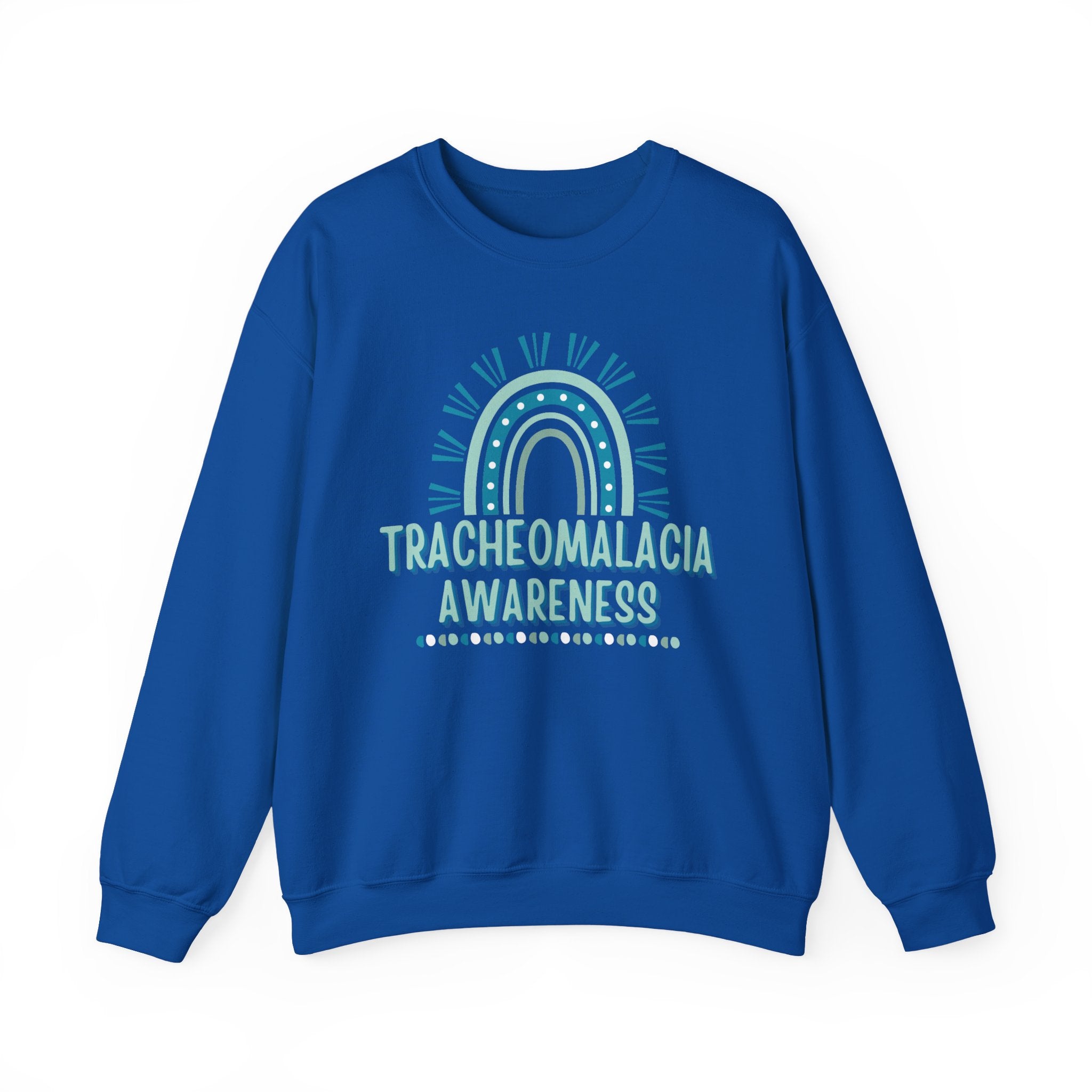 Tracheomalacia Awareness Crewneck — Teal Rainbow Support