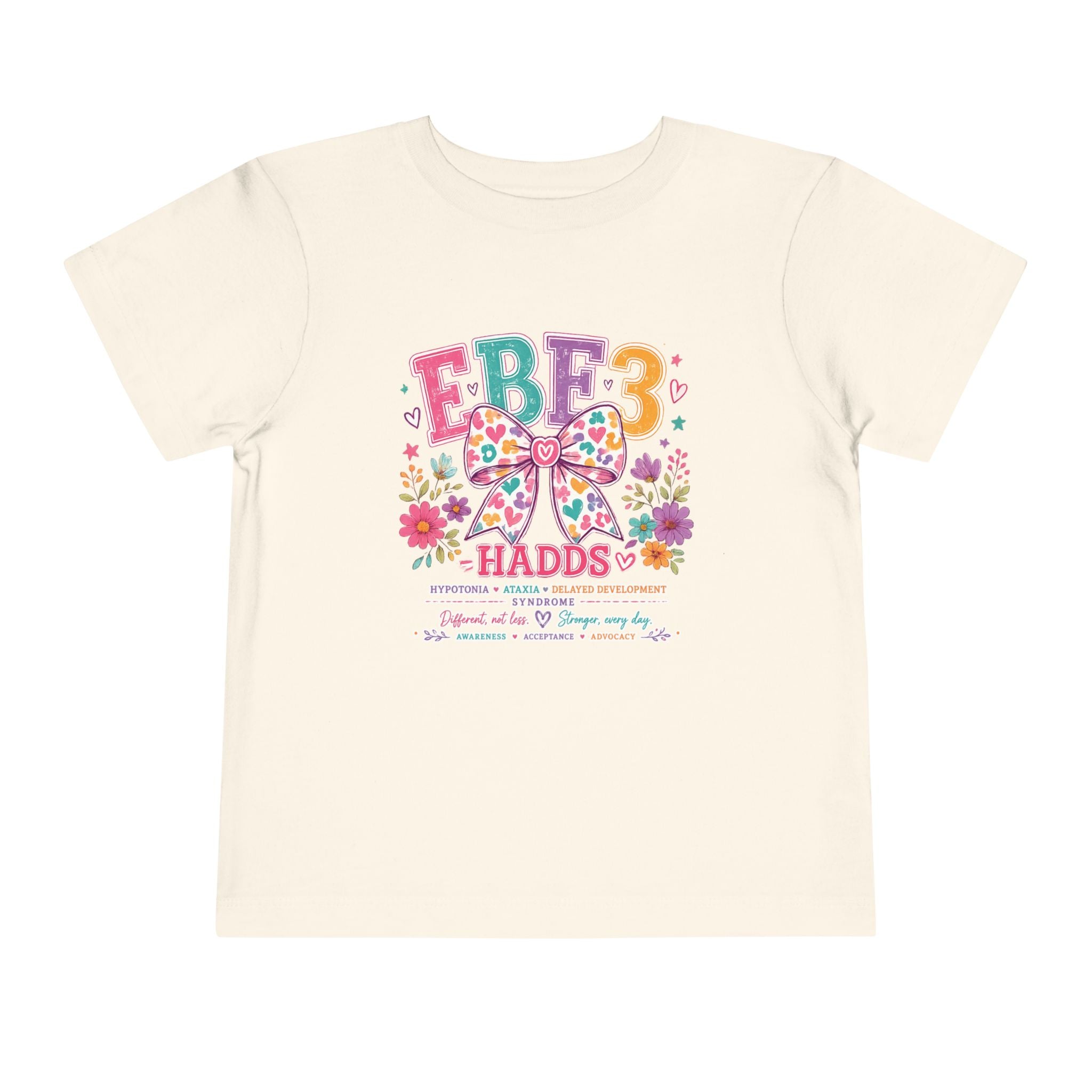 Toddler Tee — Colorful EBF3 HADDs Awareness Bow Design