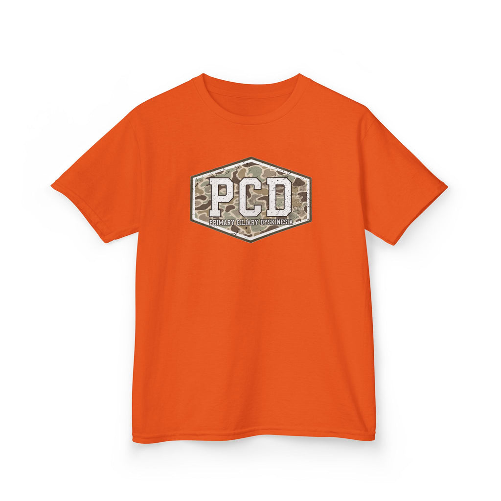 Youth PCD Camo Logo T-Shirt — Primary Ciliary Dyskinesia Awareness Tee