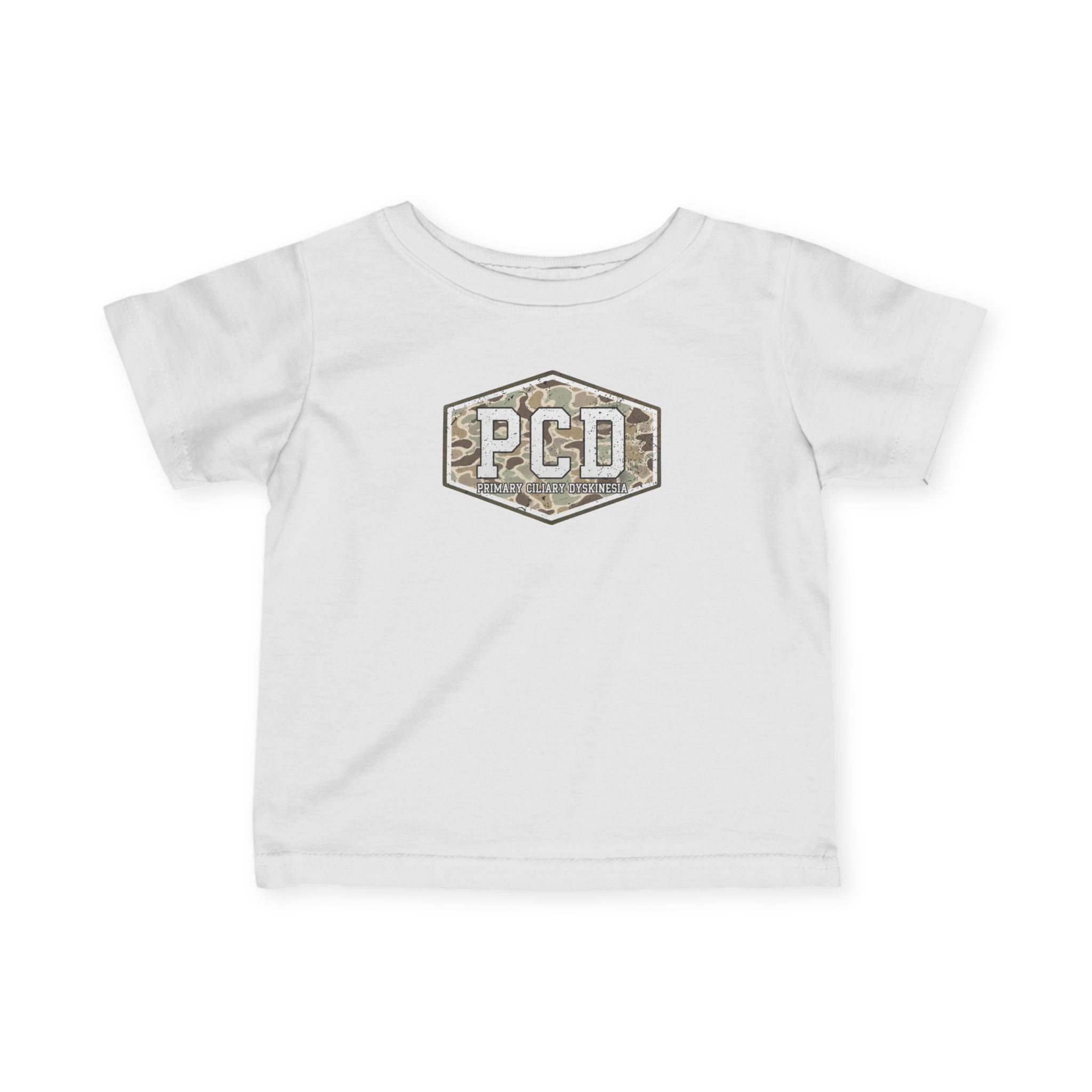 Infant PCD Camo Logo T-Shirt — Primary Ciliary Dyskinesia Awareness Tee