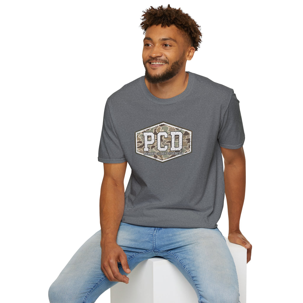 PCD Camo Logo T-Shirt — Primary Ciliary Dyskinesia Awareness Tee