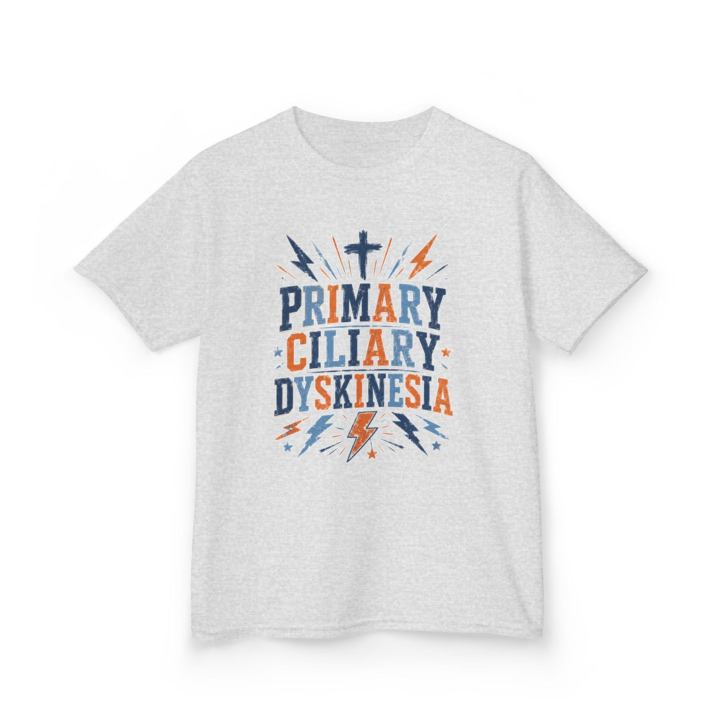 The Kade youth tee— Primary Ciliary Dyskinesia Awareness