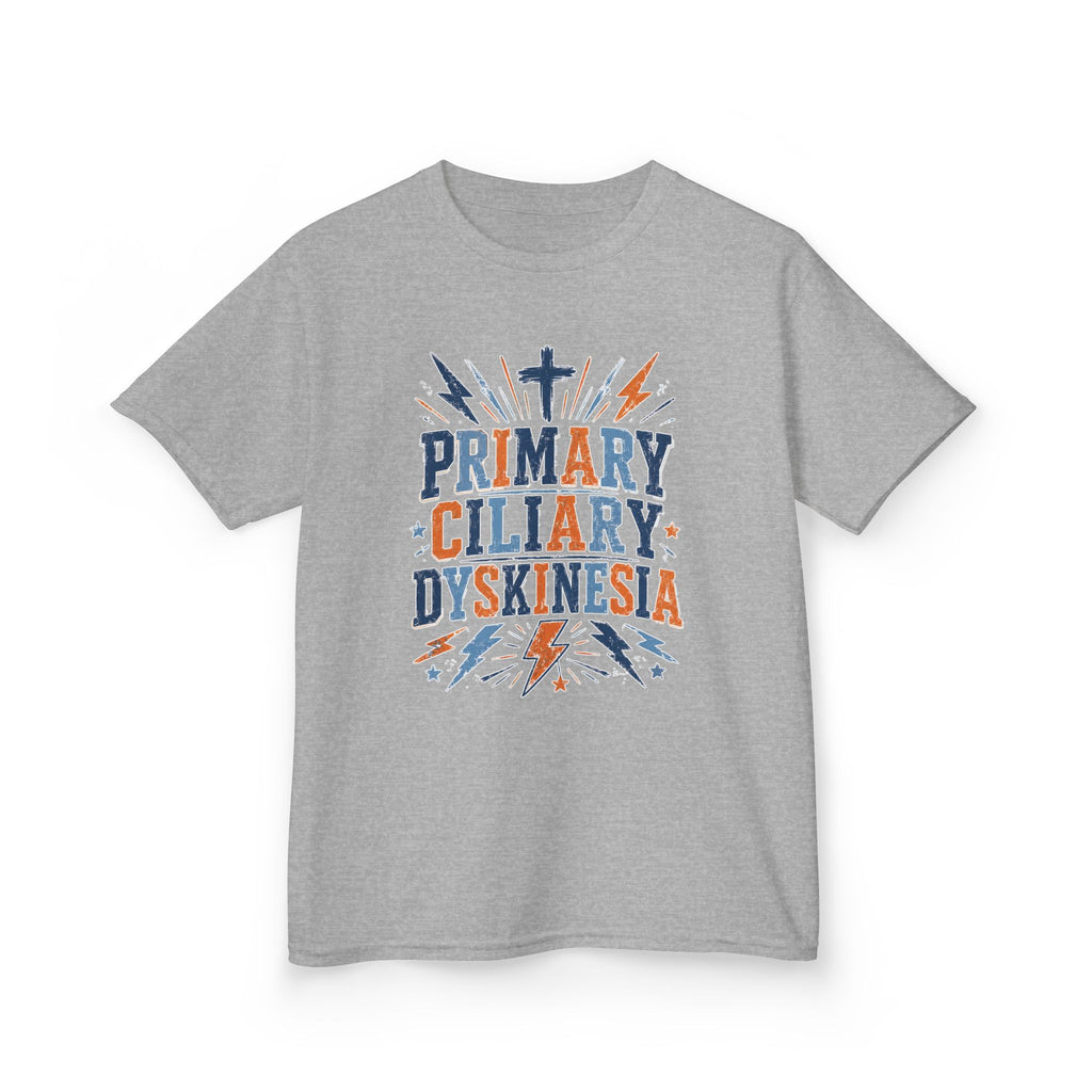 The Kade youth tee— Primary Ciliary Dyskinesia Awareness