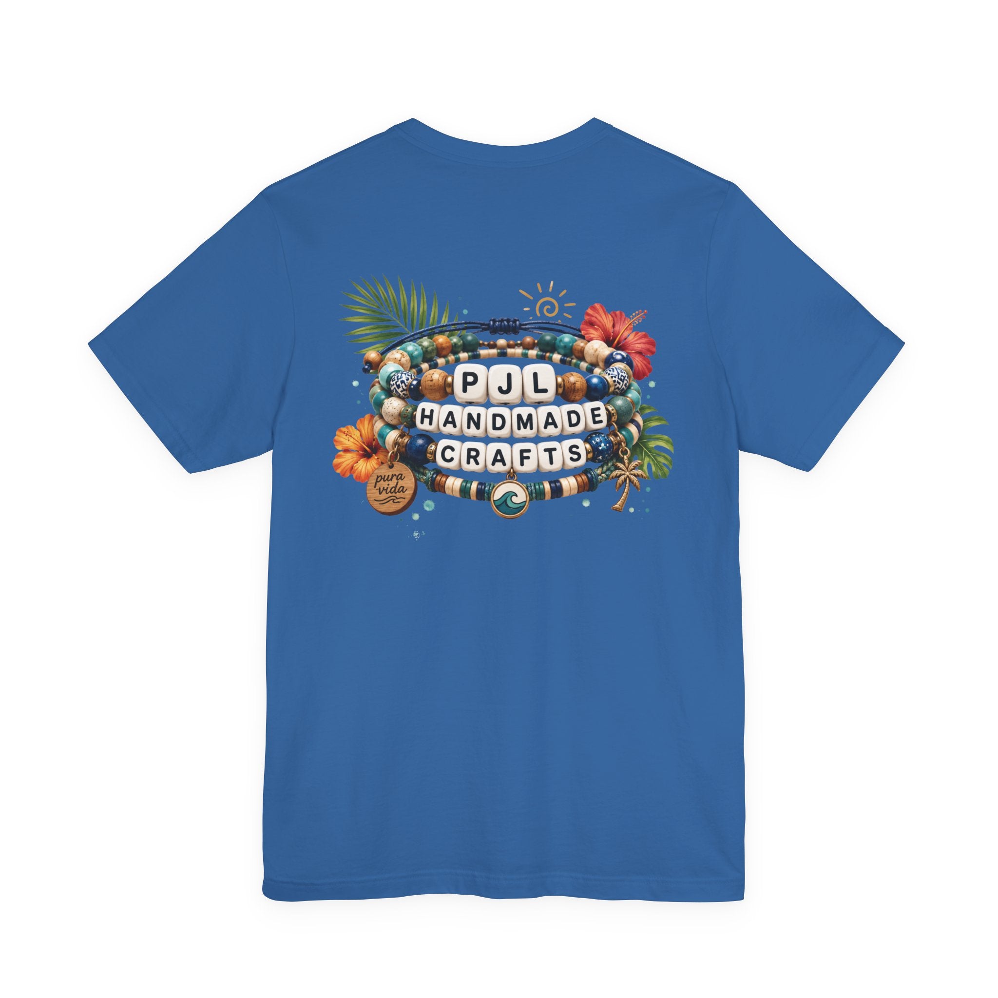 PJL Handmade Crafts Beaded Logo T-Shirt