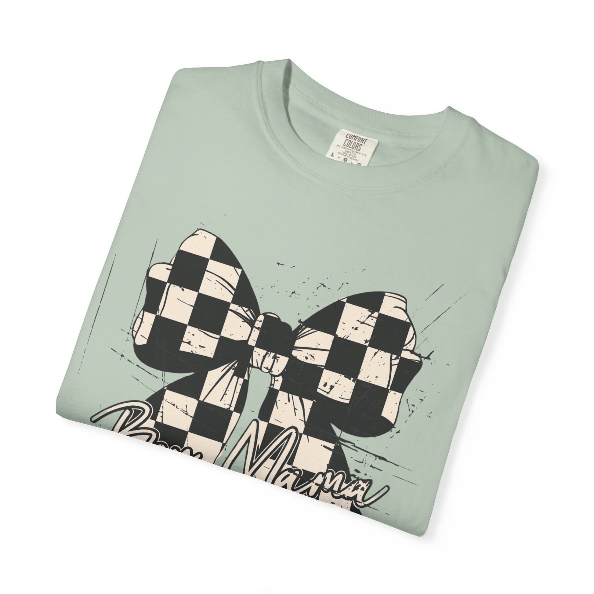 Boy Mom Distressed Checkered T-shirt