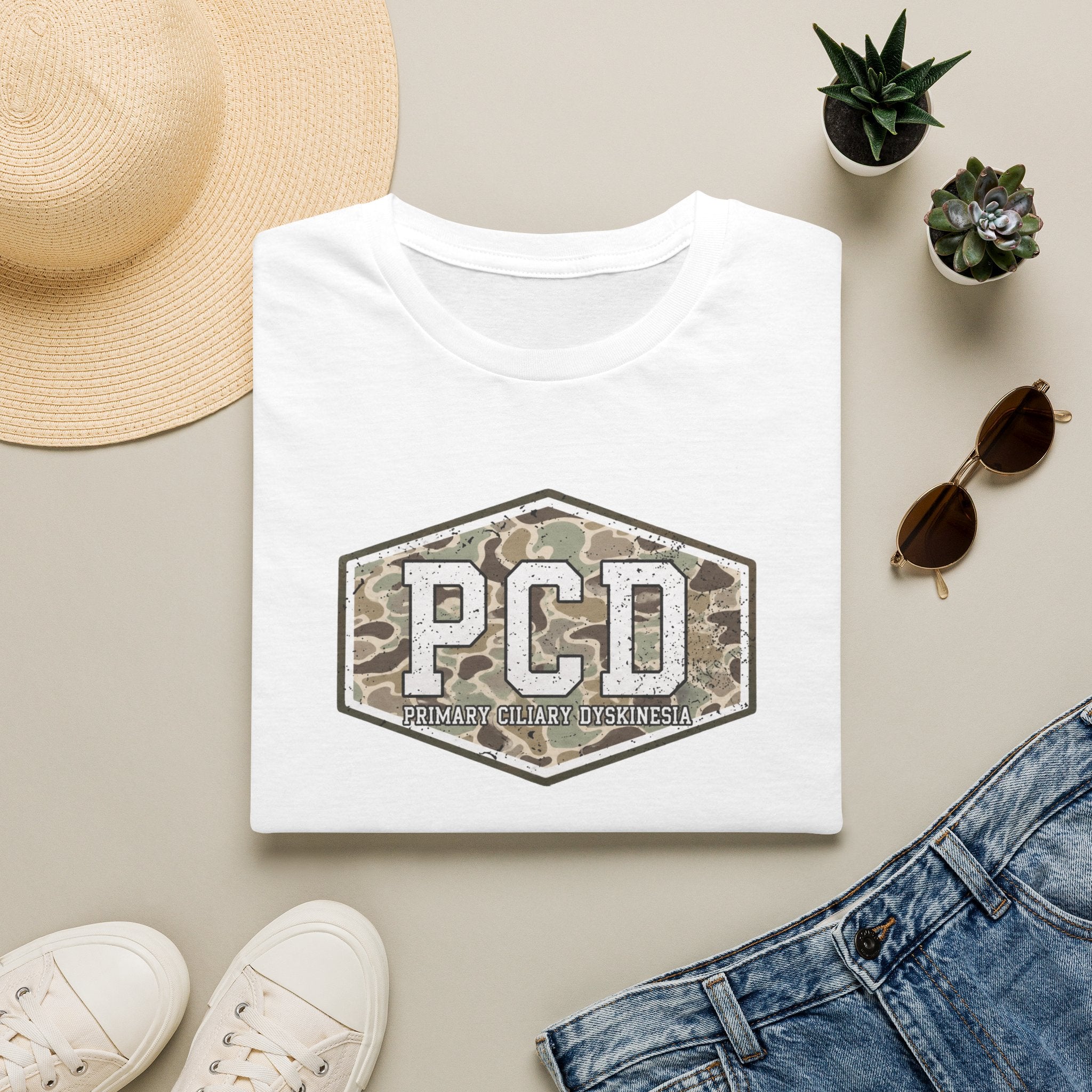 PCD Camo Logo T-Shirt — Primary Ciliary Dyskinesia Awareness Tee