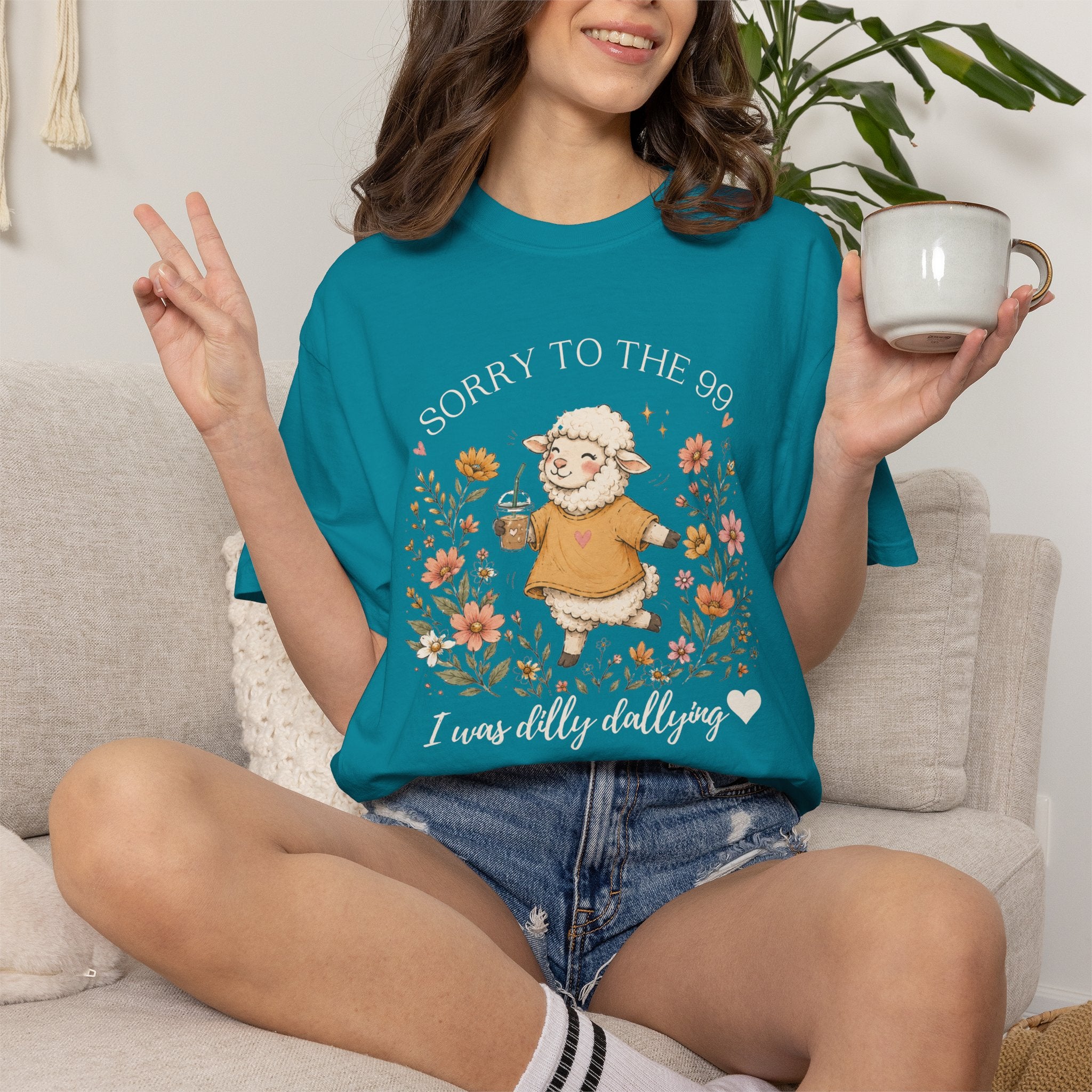Christian Sheep T-Shirt — "Sorry to the 99, I was dally dallying"