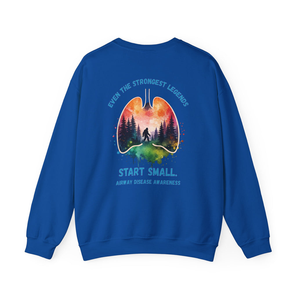 Airway Disease Awareness Tee — "Even the Strongest Legends" SAWYER STRONG crewneck