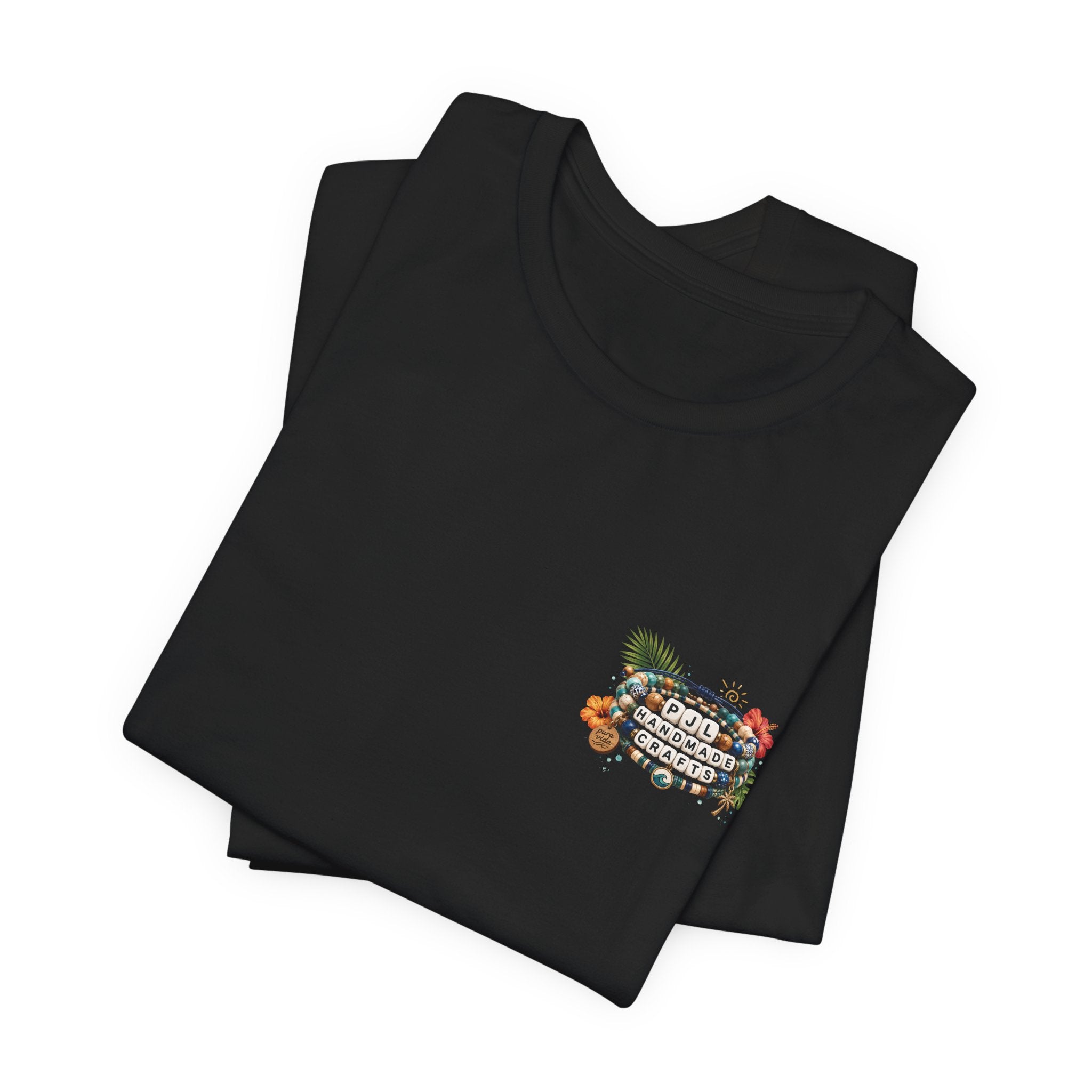 PJL Handmade Crafts Beaded Logo T-Shirt