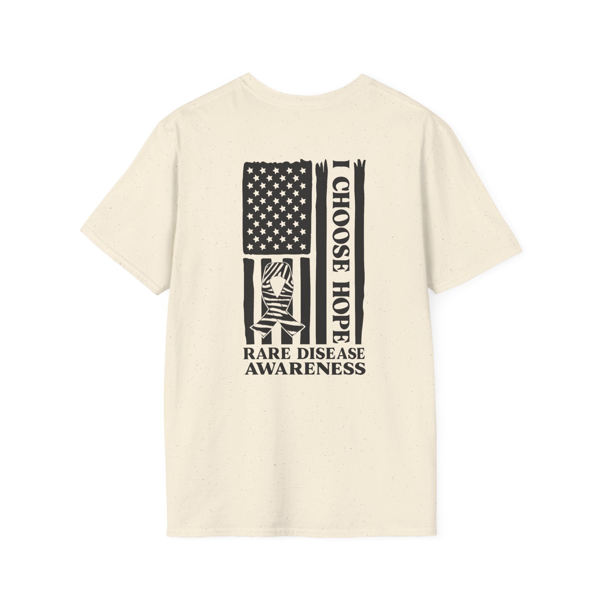 Rare Disease Awareness T-Shirt — "I Choose Hope" American Flag Ribbon