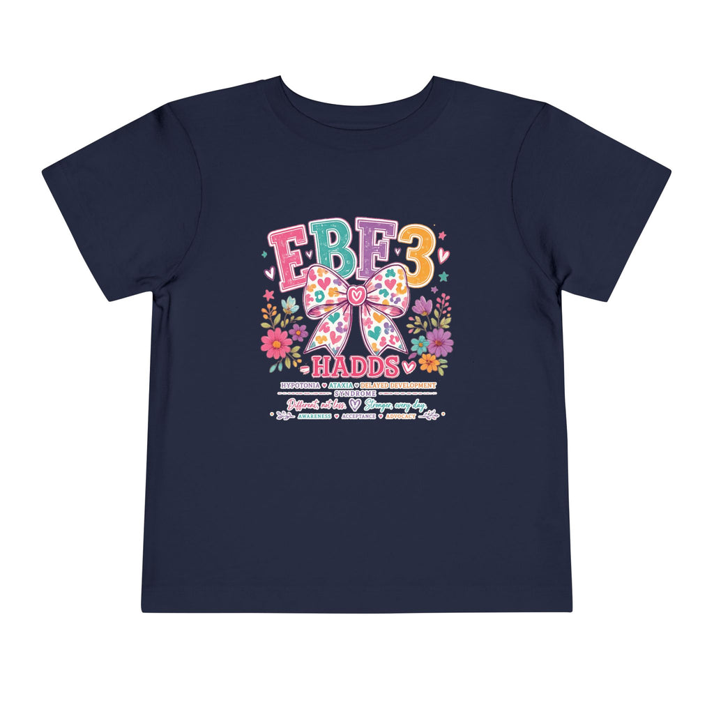 Toddler Tee — Colorful EBF3 HADDs Awareness Bow Design
