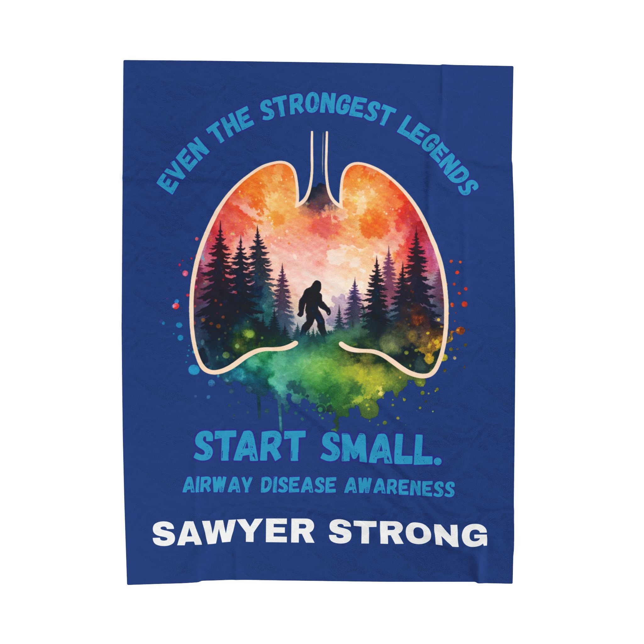 Velveteen Plush Blanket — Sawyer Strong Airway Disease Awareness Throw