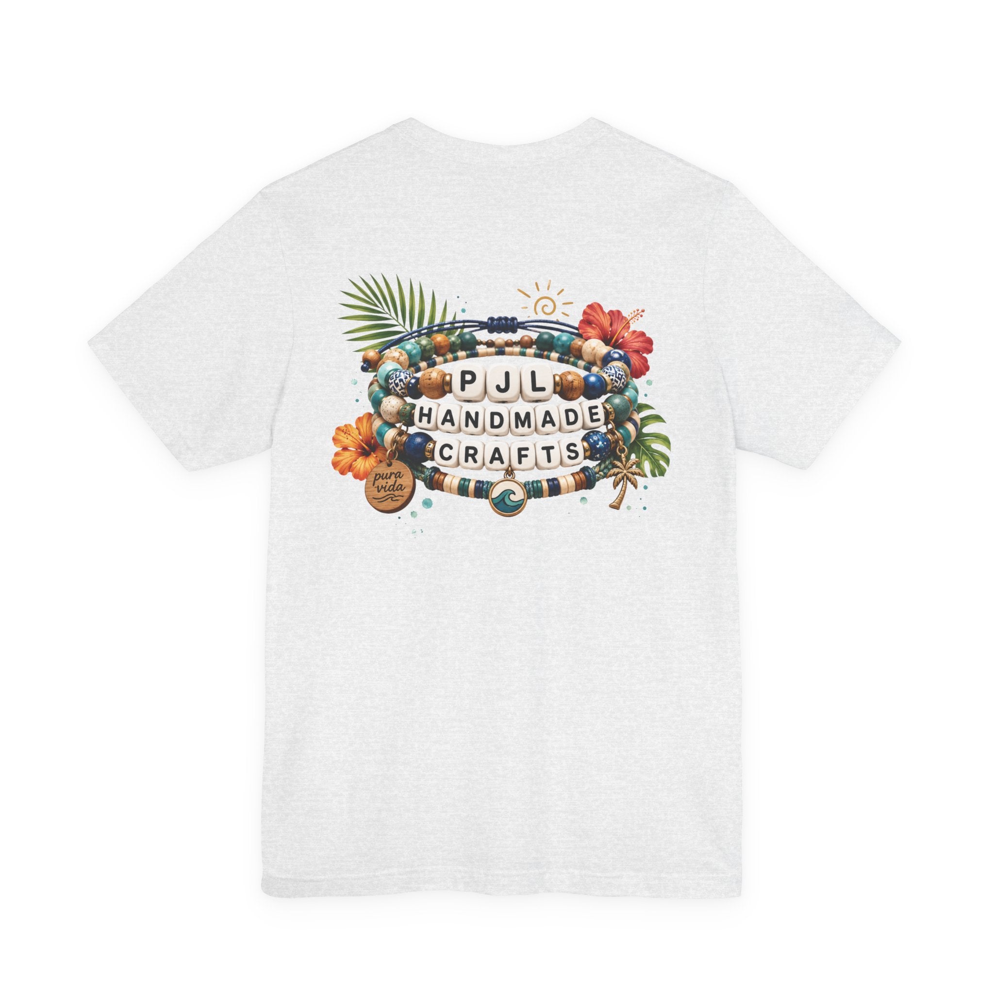 PJL Handmade Crafts Beaded Logo T-Shirt