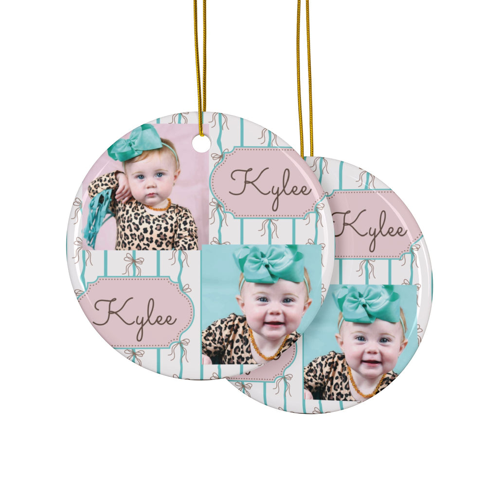 Personalized 'Kylee' Ceramic Ornament — Double‑Sided Name Ornament (1/3/5/10 Pack)