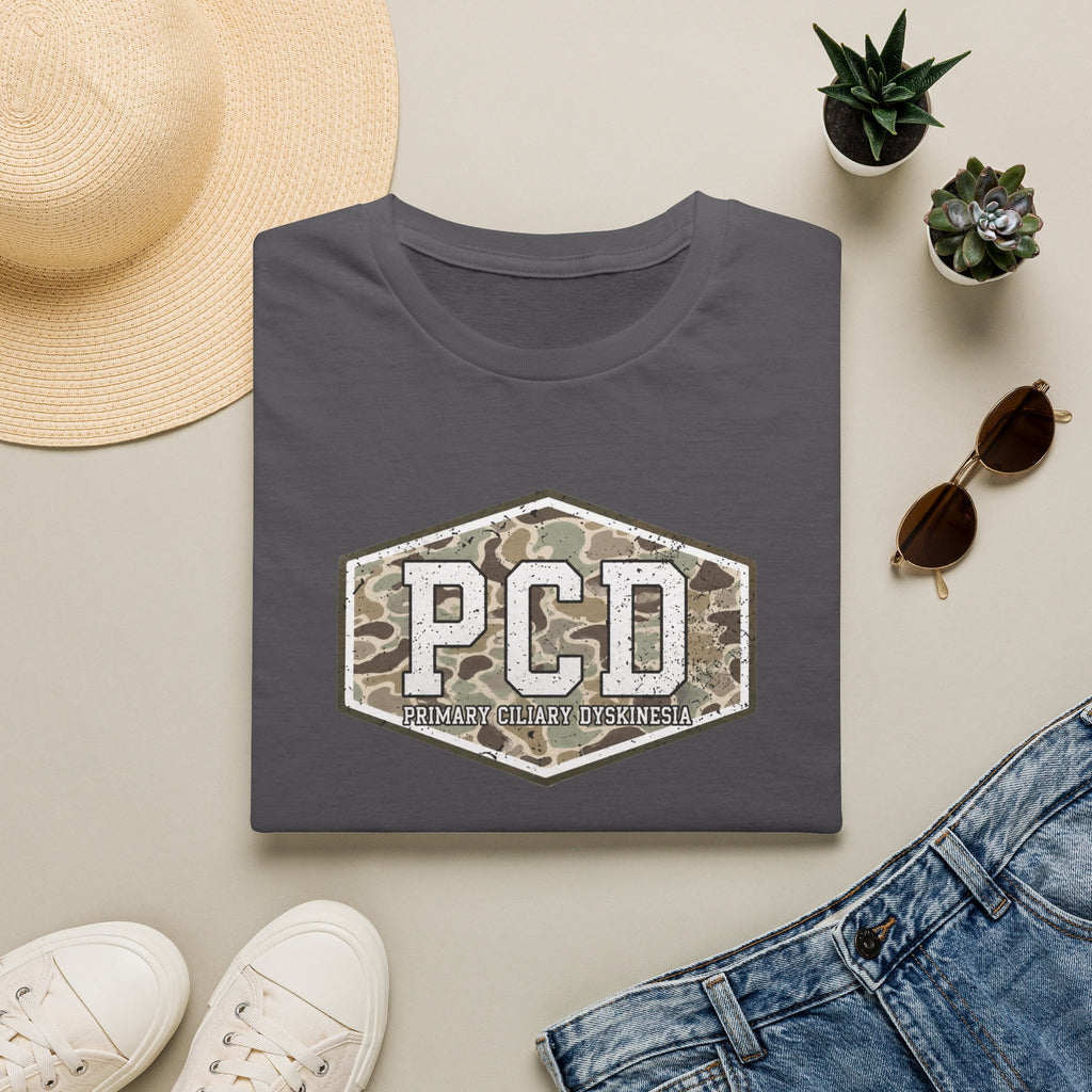 PCD Camo Logo T-Shirt — Primary Ciliary Dyskinesia Awareness Tee