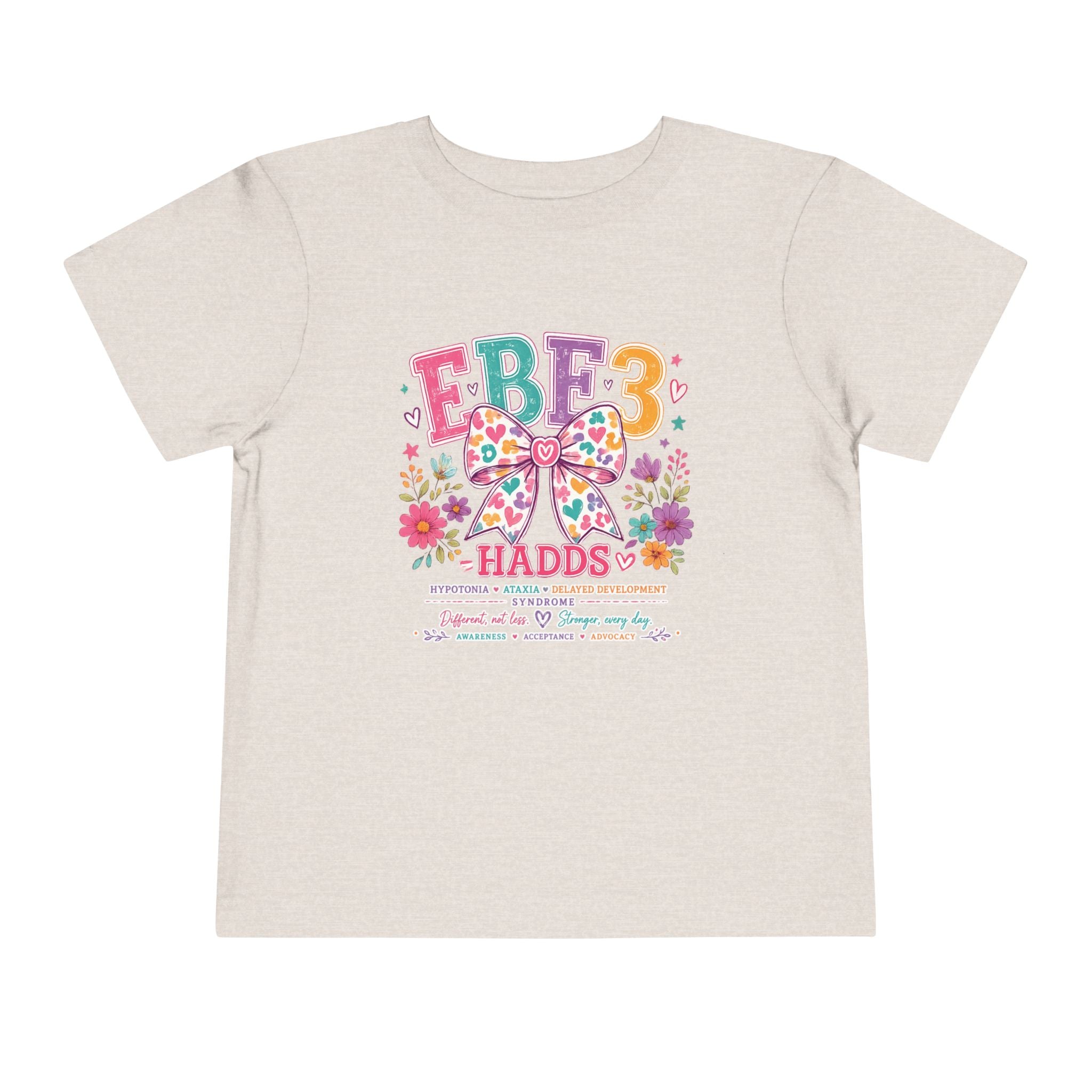 Toddler Tee — Colorful EBF3 HADDs Awareness Bow Design