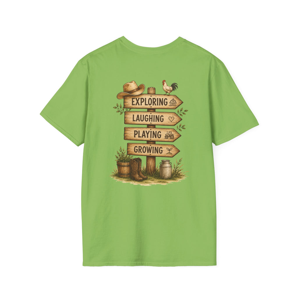 Grandkids Camp T-Shirt – Retro Barn, Tractor & 'Grandkids Camp with Nonnie & Papa' Design