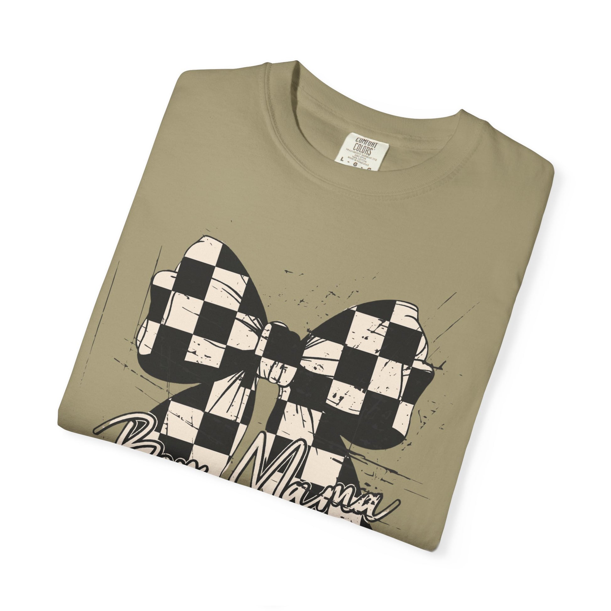 Boy Mom Distressed Checkered T-shirt