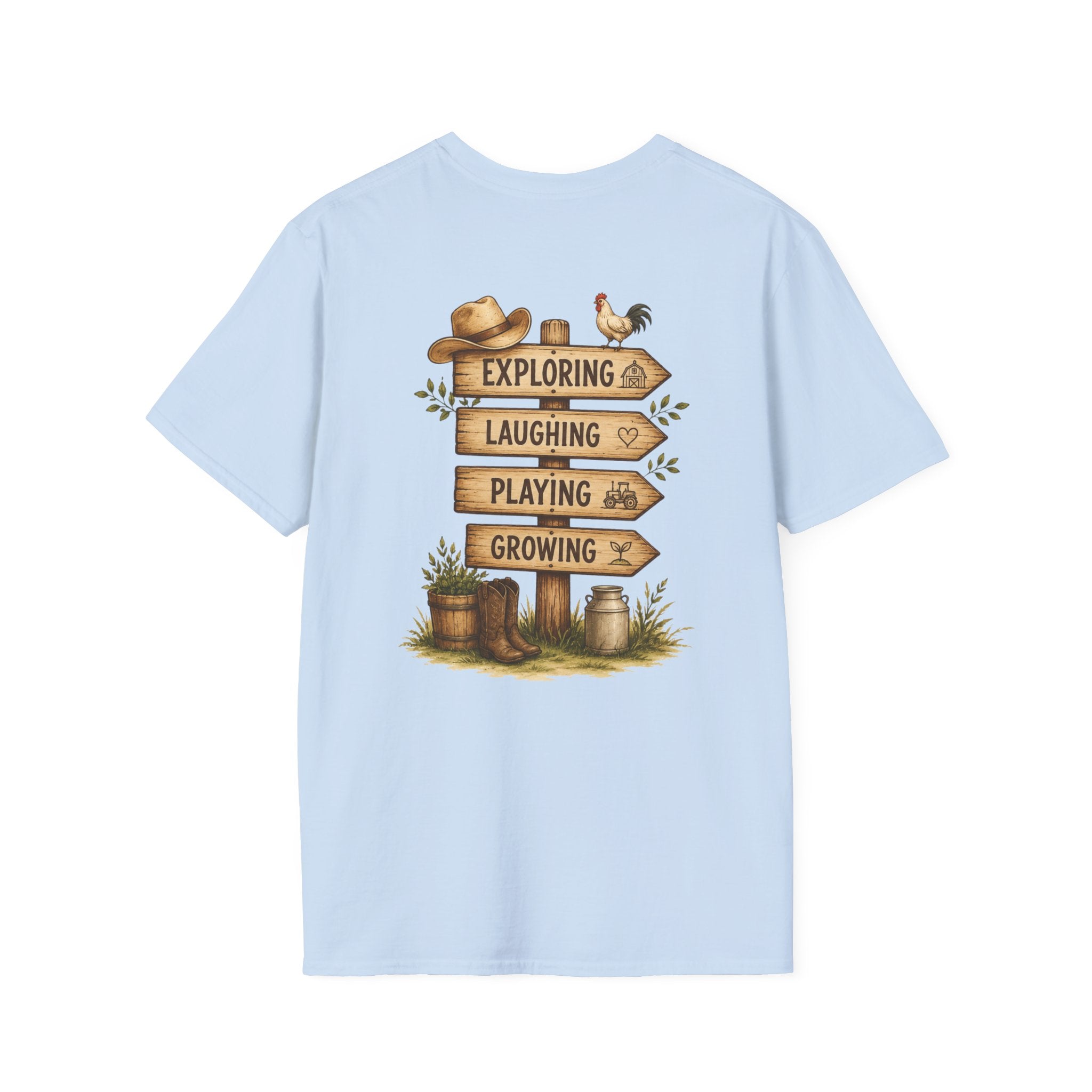 Grandkids Camp T-Shirt – Retro Barn, Tractor & 'Grandkids Camp with Nonnie & Papa' Design