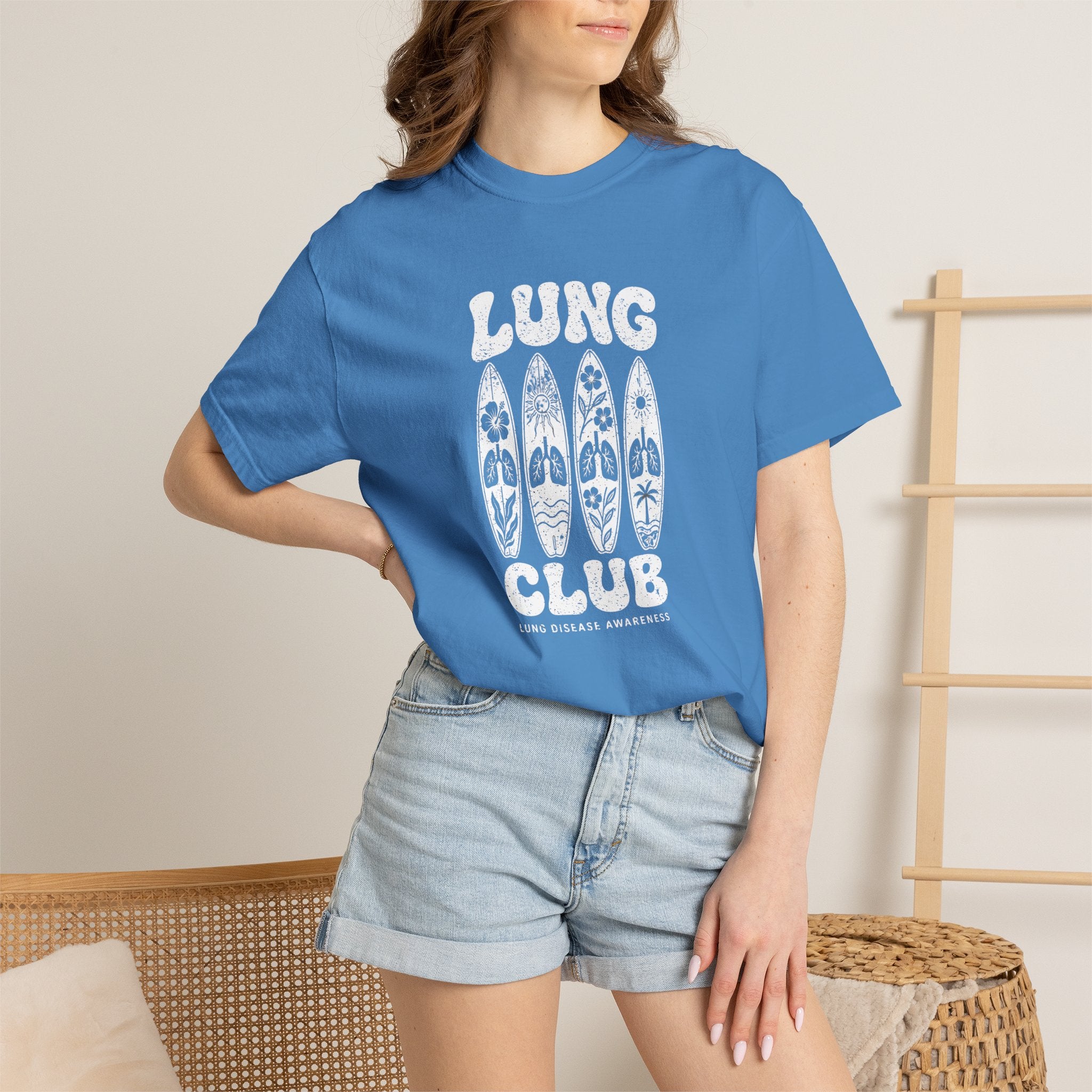 Surfboard 'Lung Club' Graphic T-Shirt — Retro Beach Vibe Tee