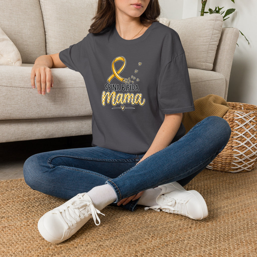 Spina Bifida Mama T-Shirt — Gold Awareness Ribbon Mom Tee