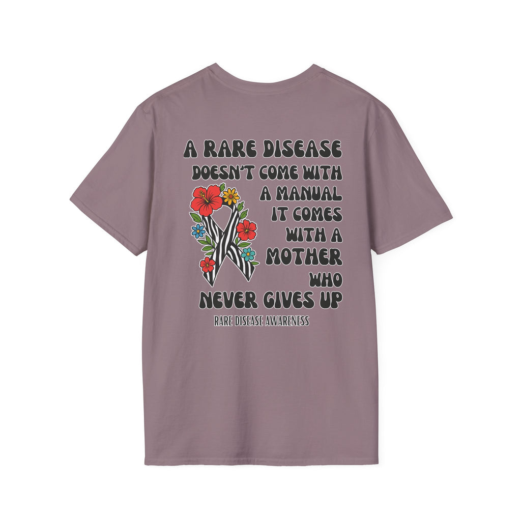 Rare Disease Awareness T-Shirt — "A Rare Disease Doesn’t Come with a Manual" Mom Support Tee