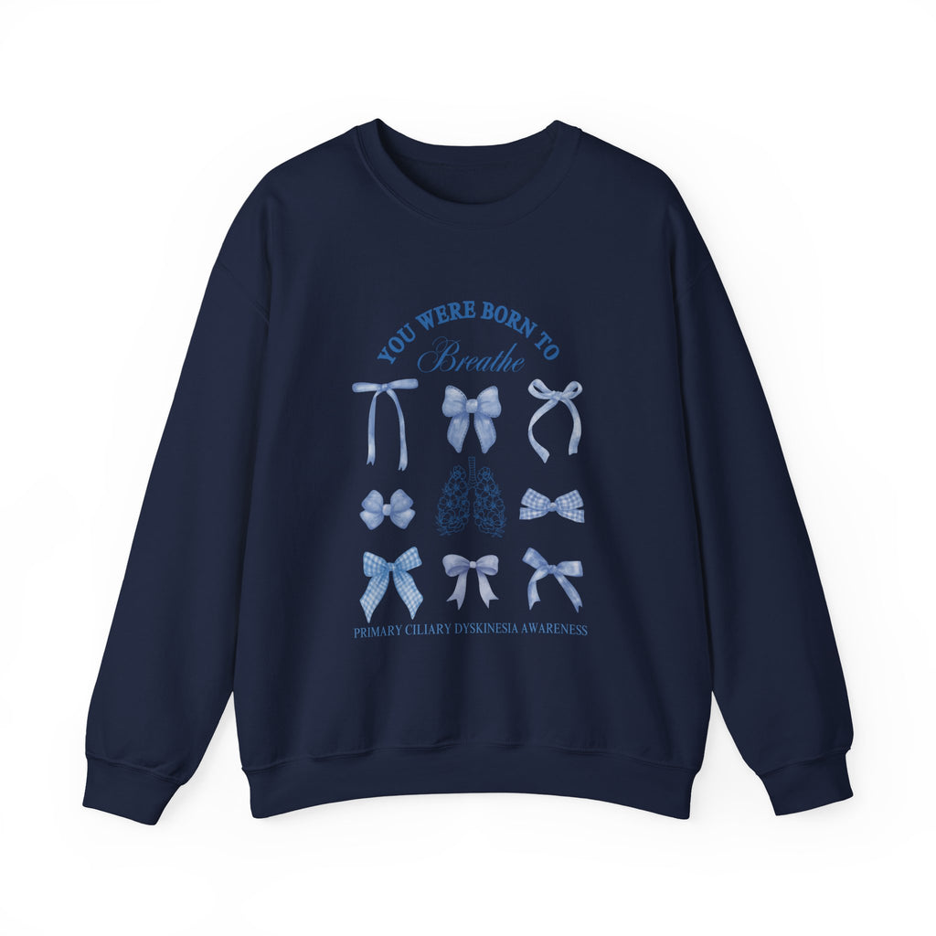PCD Awareness "You Were Born to Breathe" Blue Ribbon Graphic
