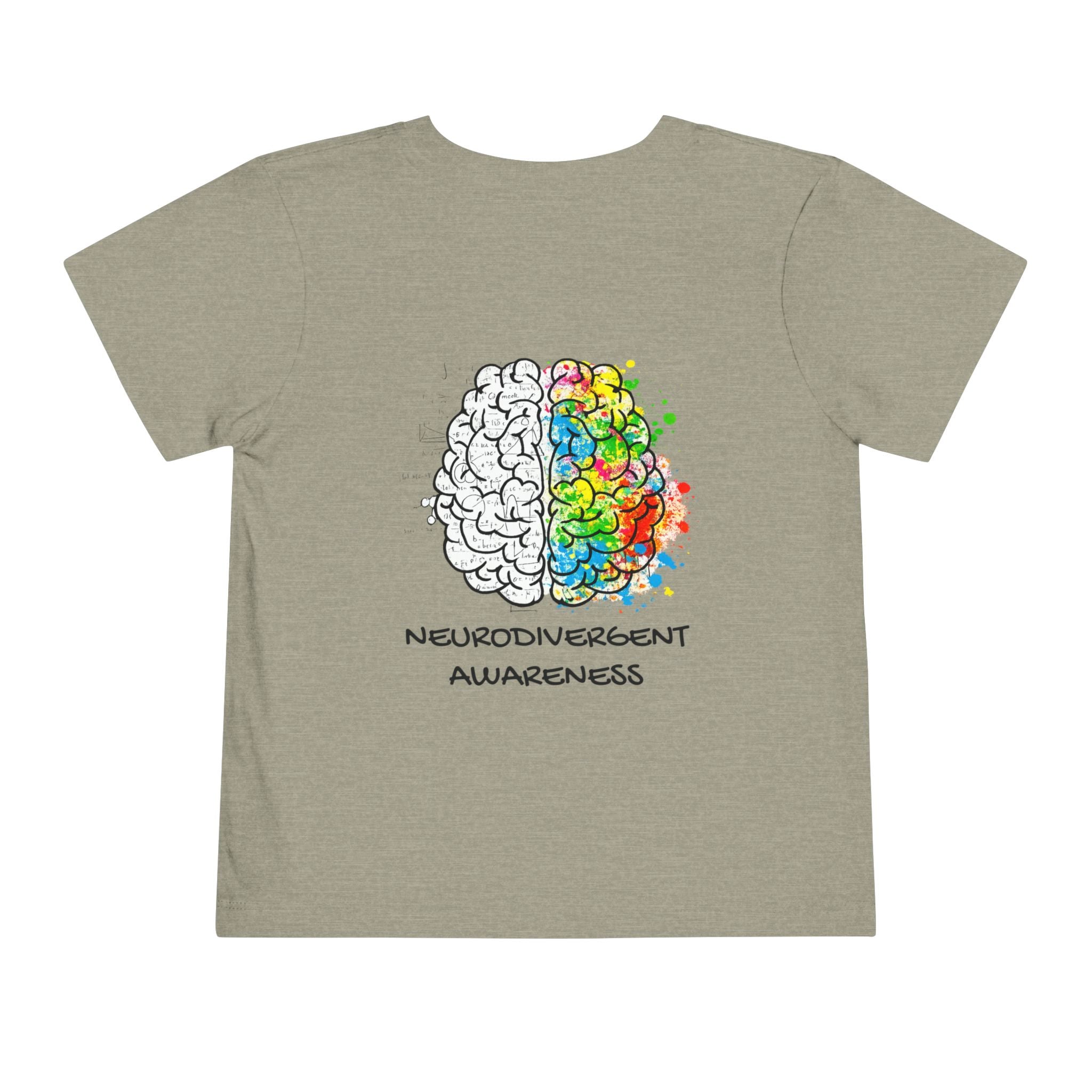 Toddler Neurodivergent Awareness T-Shirt — Colorful Brain Design