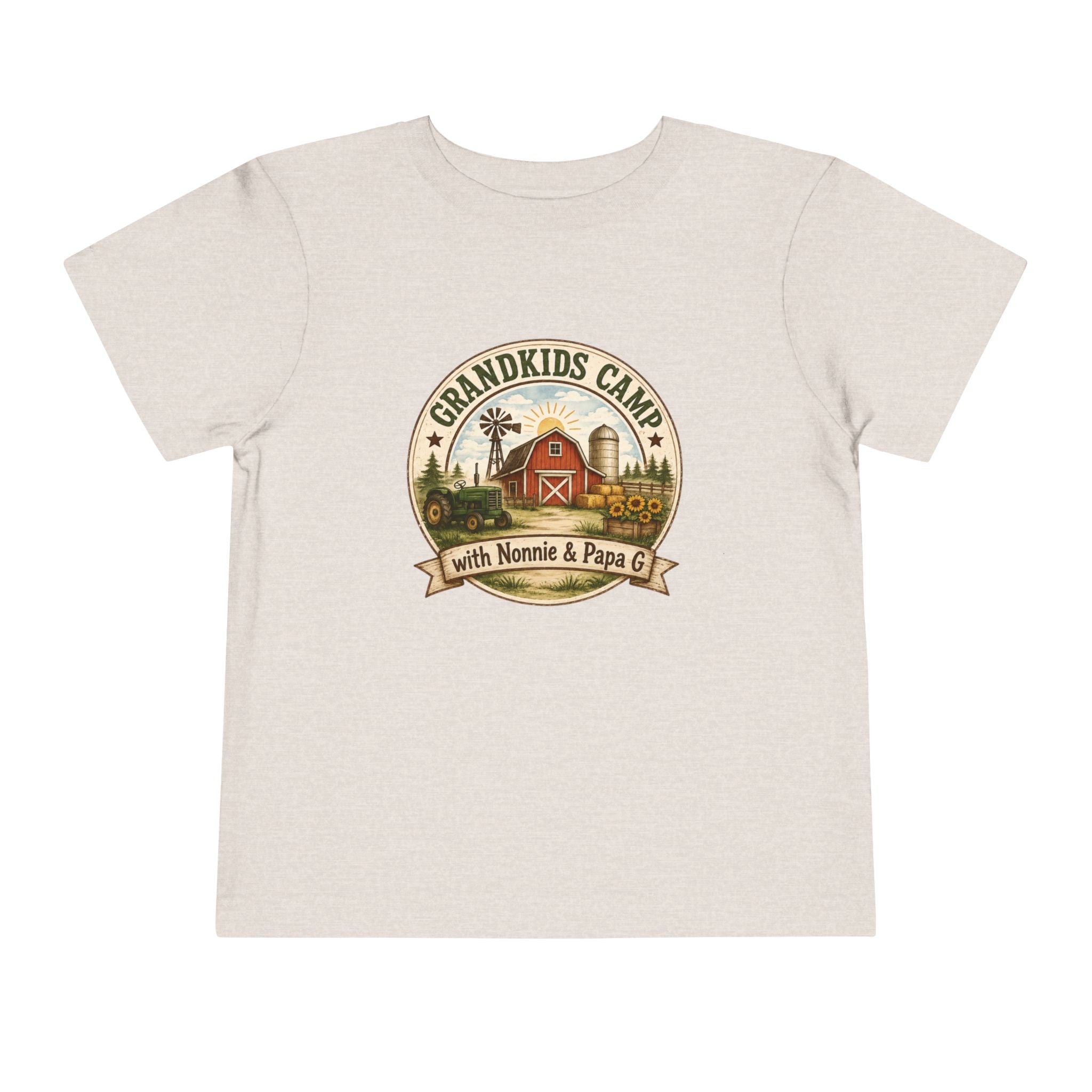 Grandkids Camp Toddler Tee — “with Nonnie & Papa G” Farm Adventure Shirt