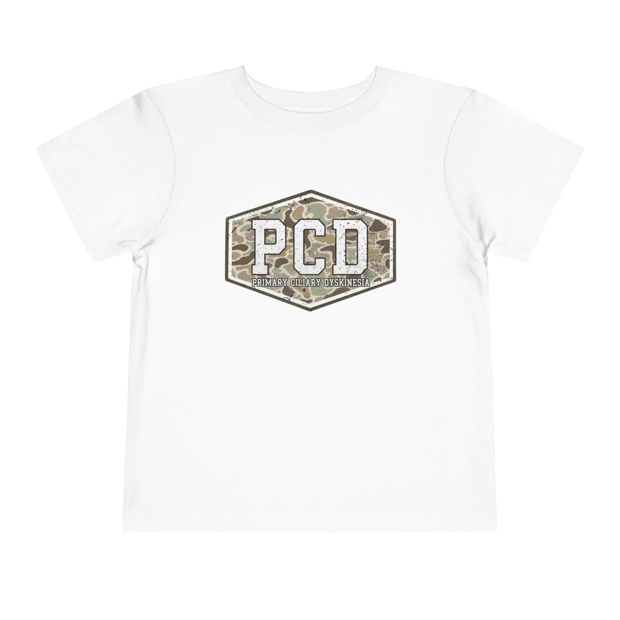 Toddler PCD Camo Logo T-Shirt — Primary Ciliary Dyskinesia Awareness Tee