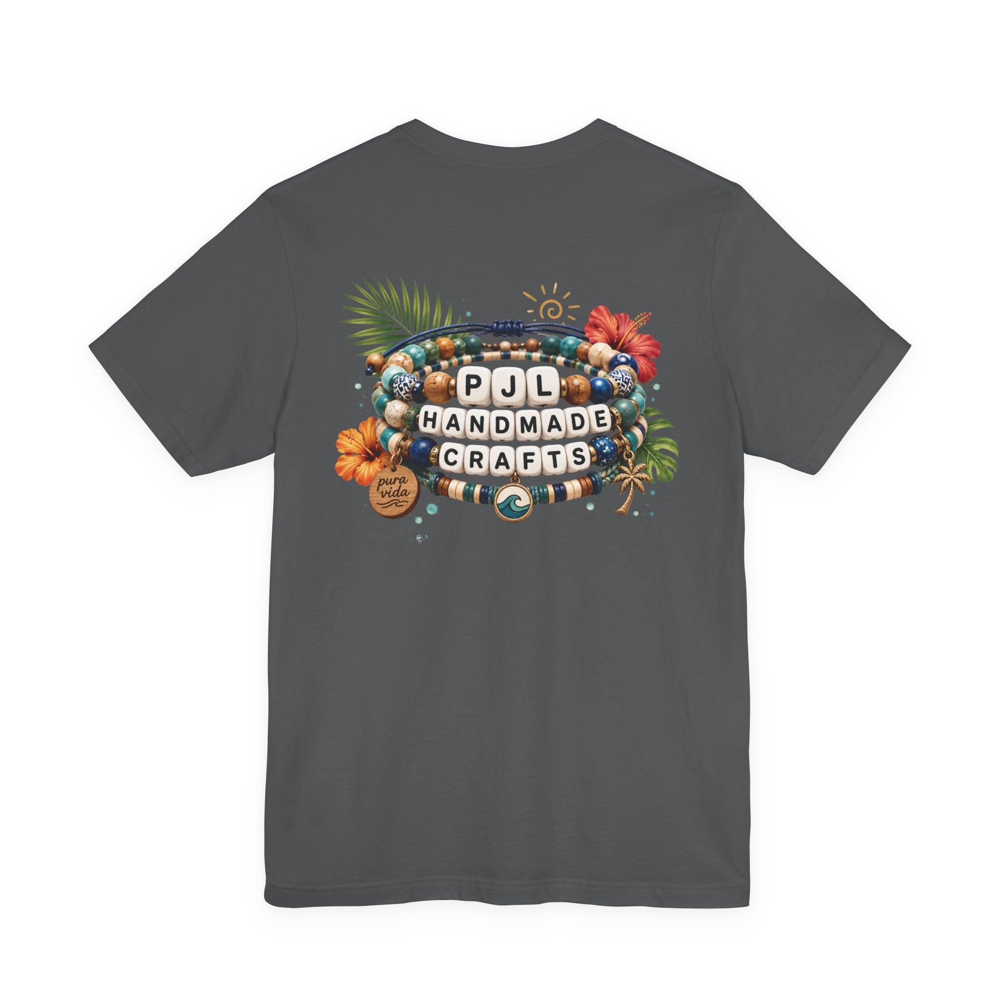 PJL Handmade Crafts Beaded Logo T-Shirt