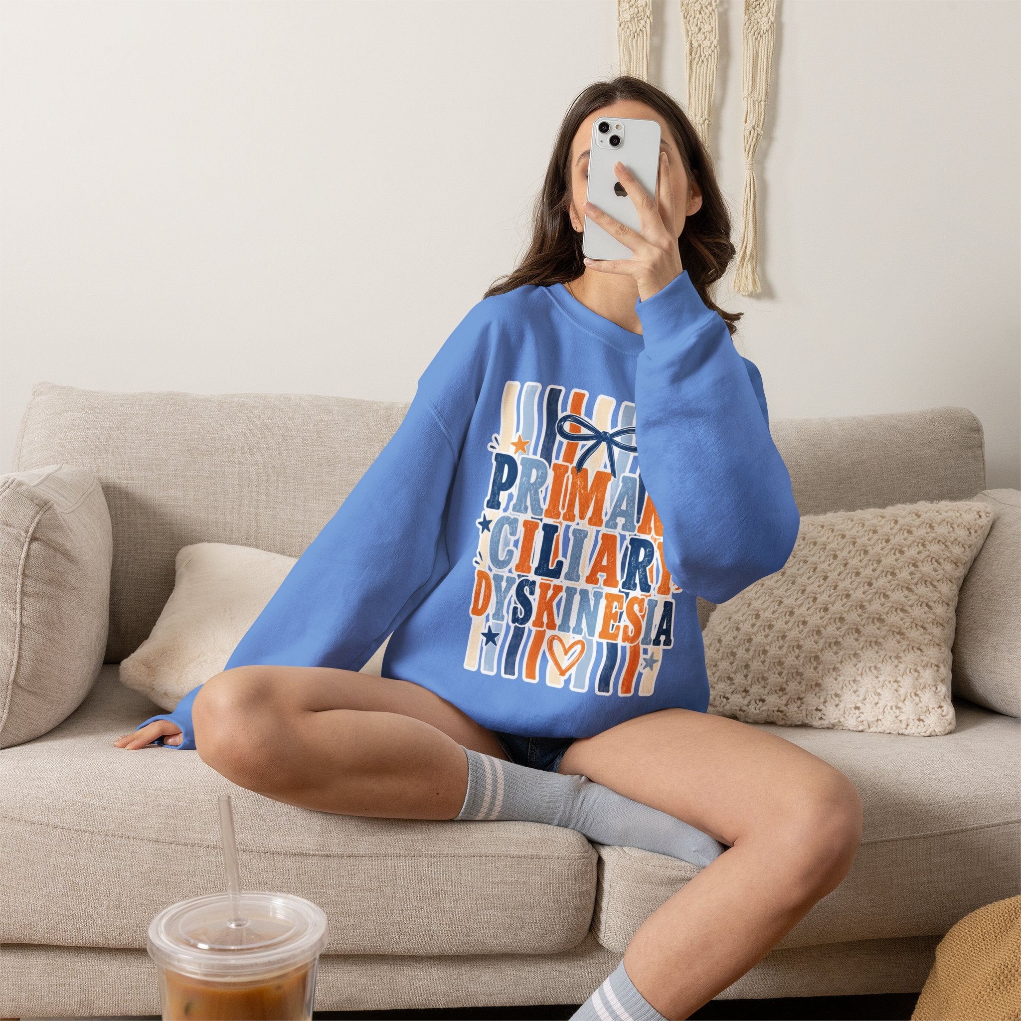 Primary Ciliary Dyskinesia Awareness Crewneck Sweatshirt