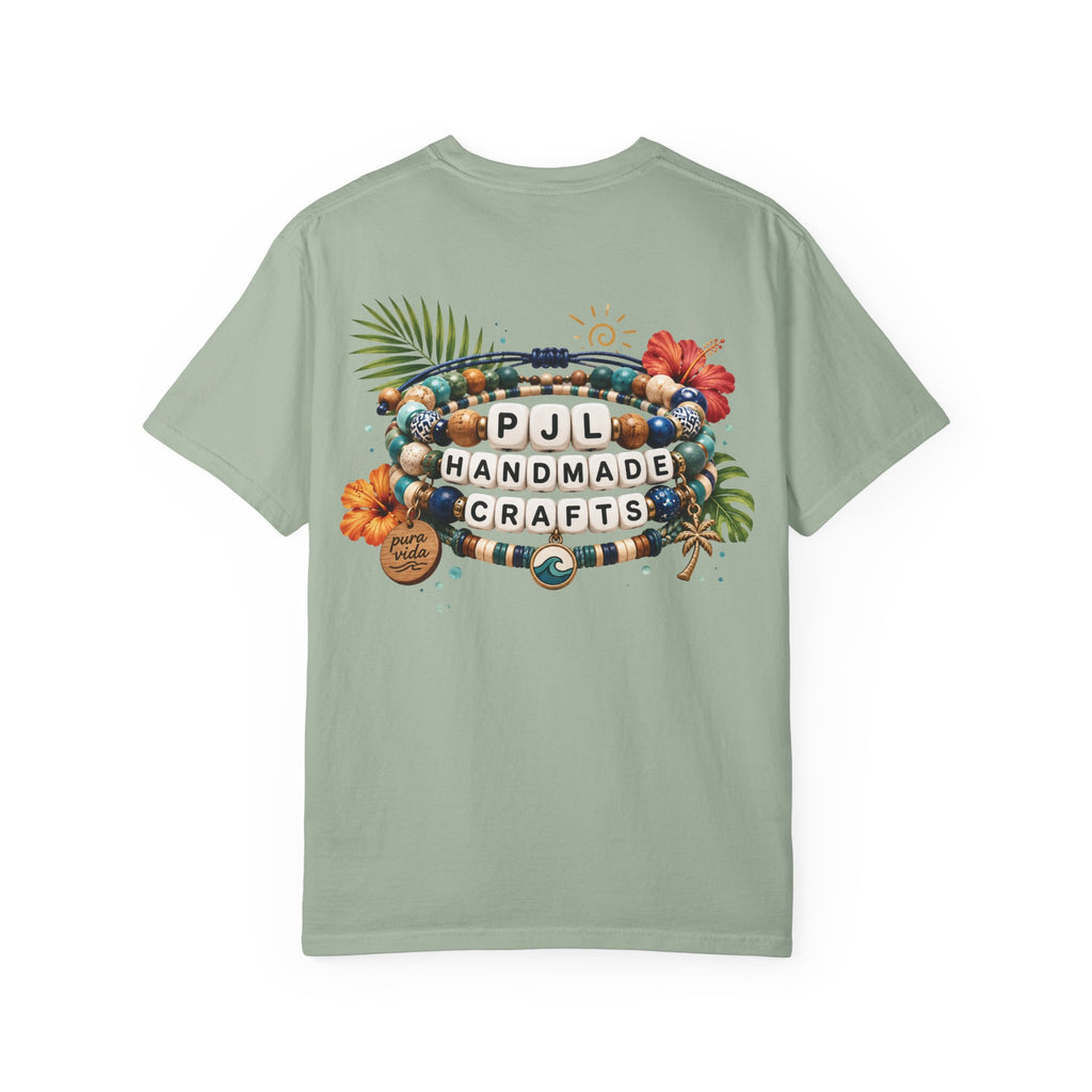 PJL Handmade Crafts Beaded Logo T-Shirt